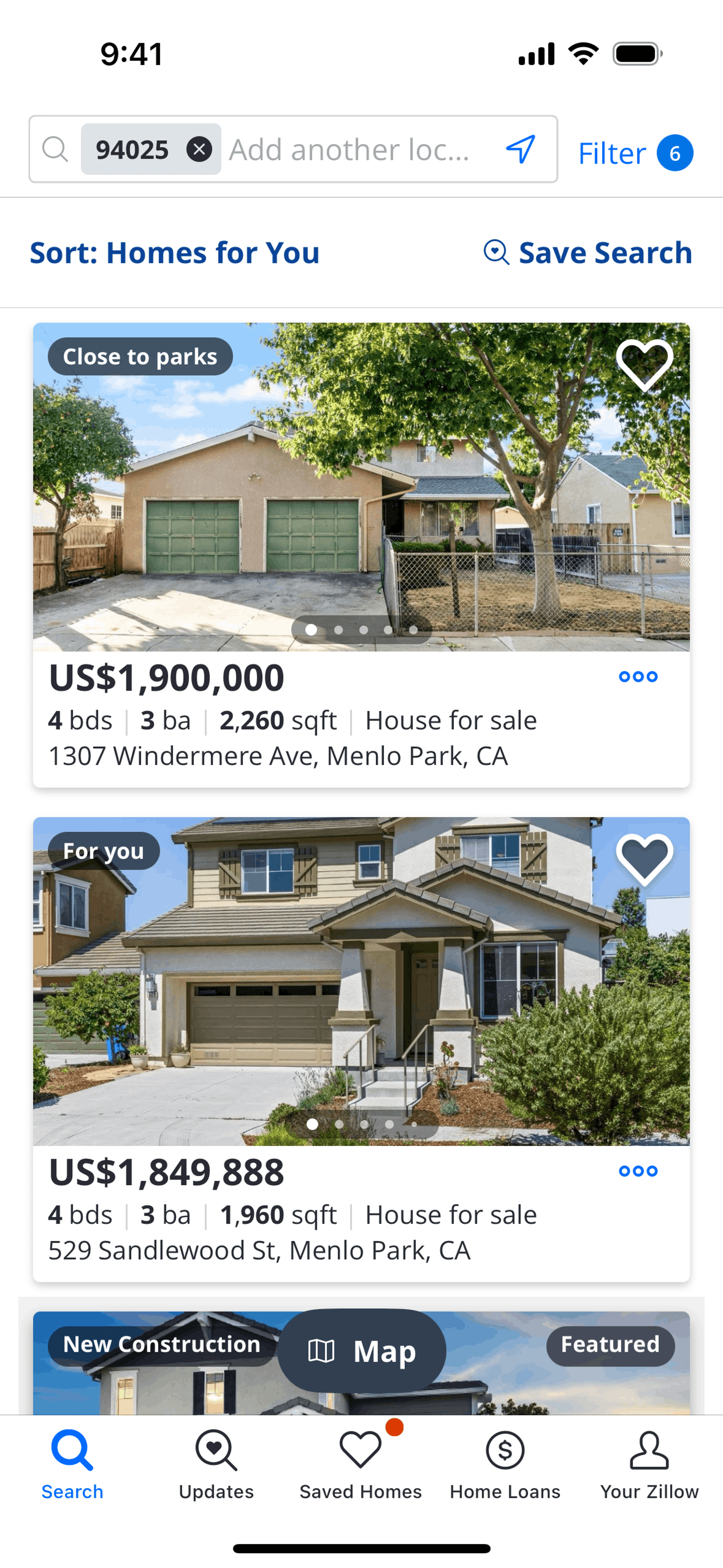 Zillow iOS Real Estate interface screenshot 2
