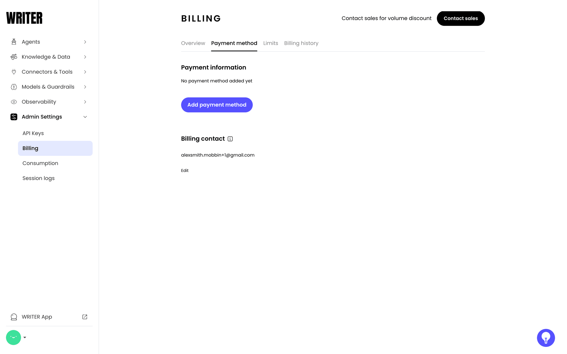 WRITER Web Business interface screenshot 14