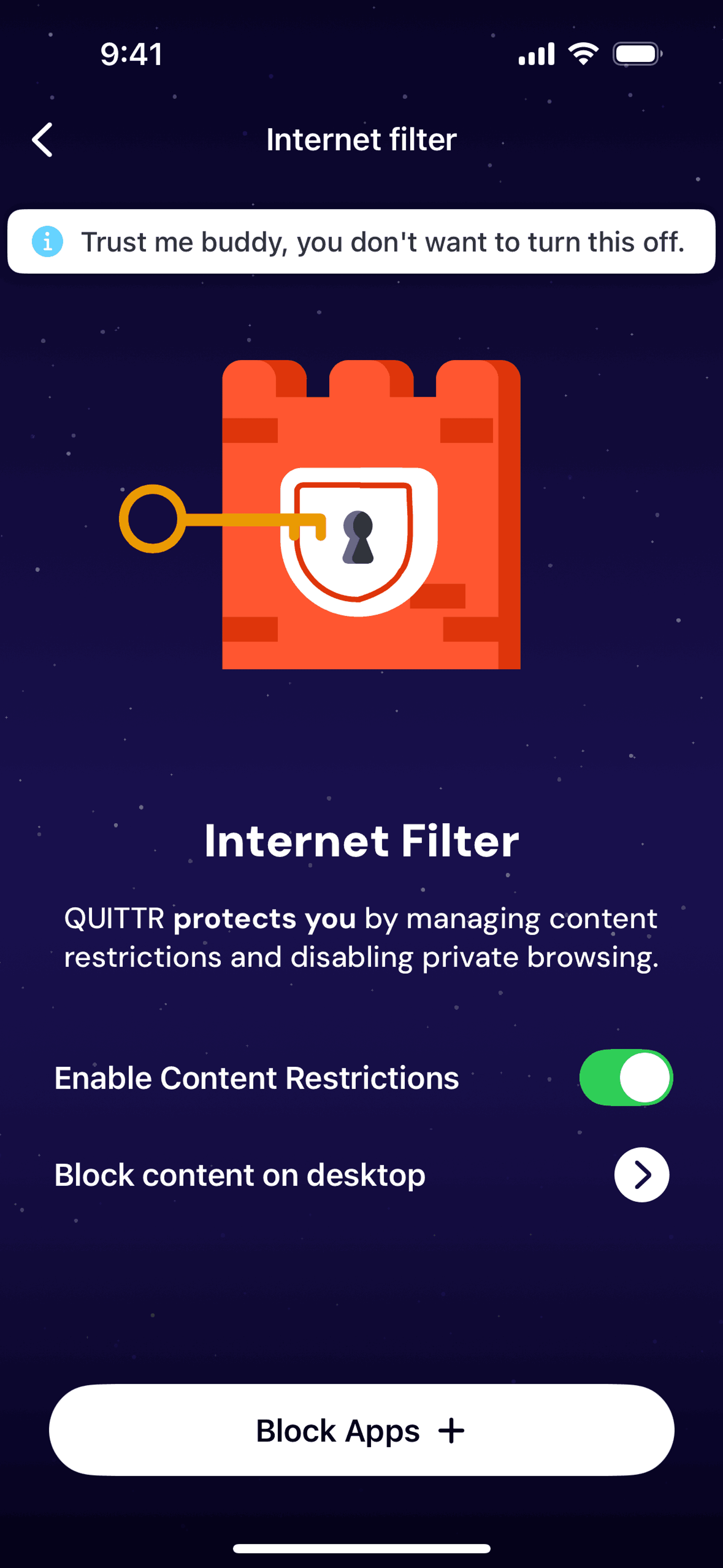 QUITTR iOS Health & Fitness interface screenshot 10