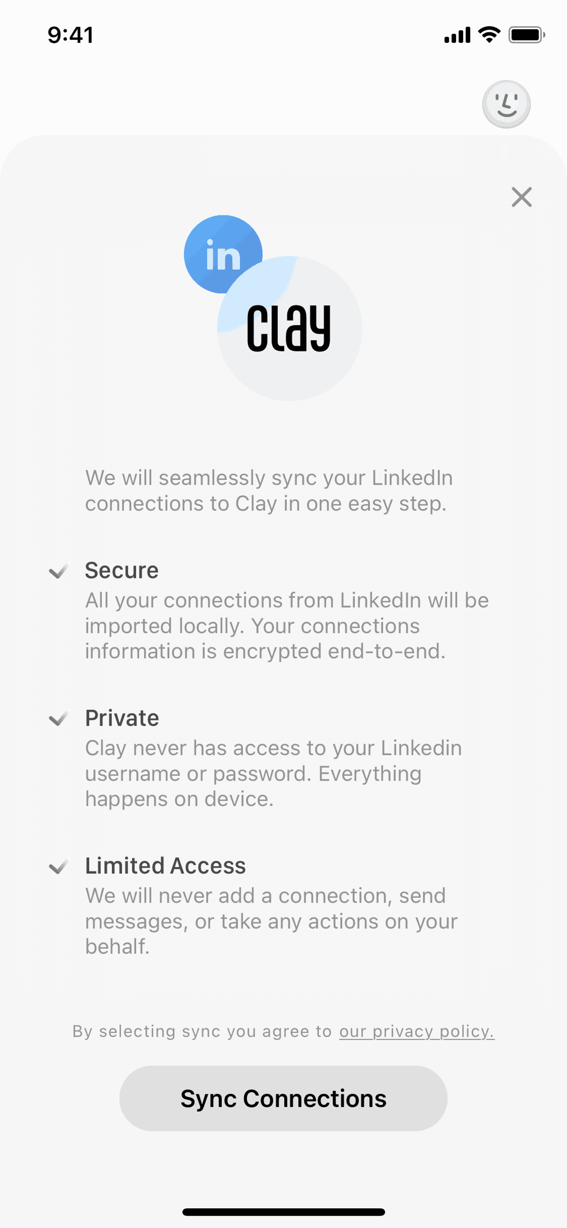 Clay iOS Productivity interface screenshot 23