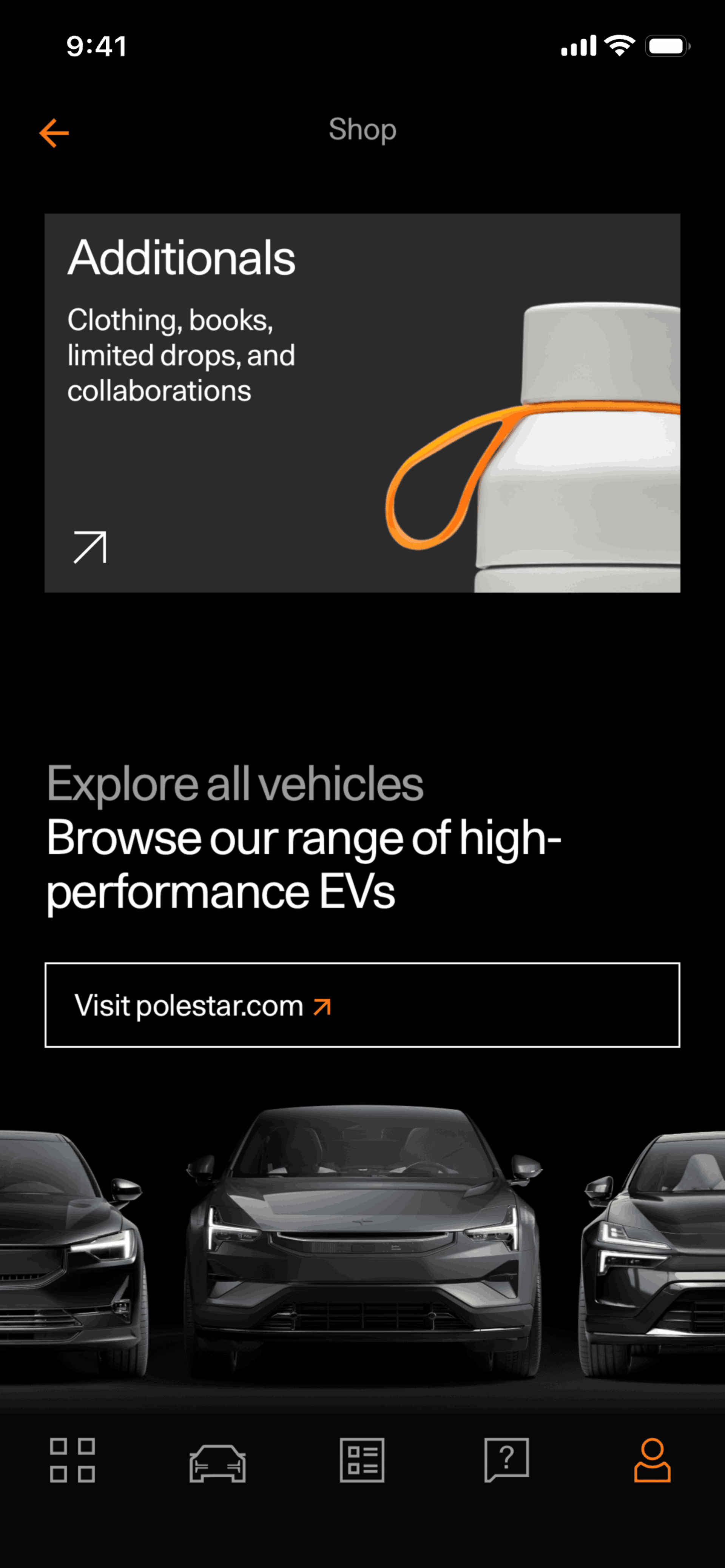 Polestar iOS Lifestyle interface screenshot 4