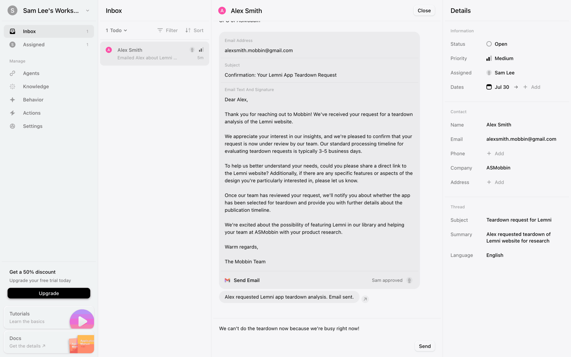 Lemni Web Business interface screenshot 14