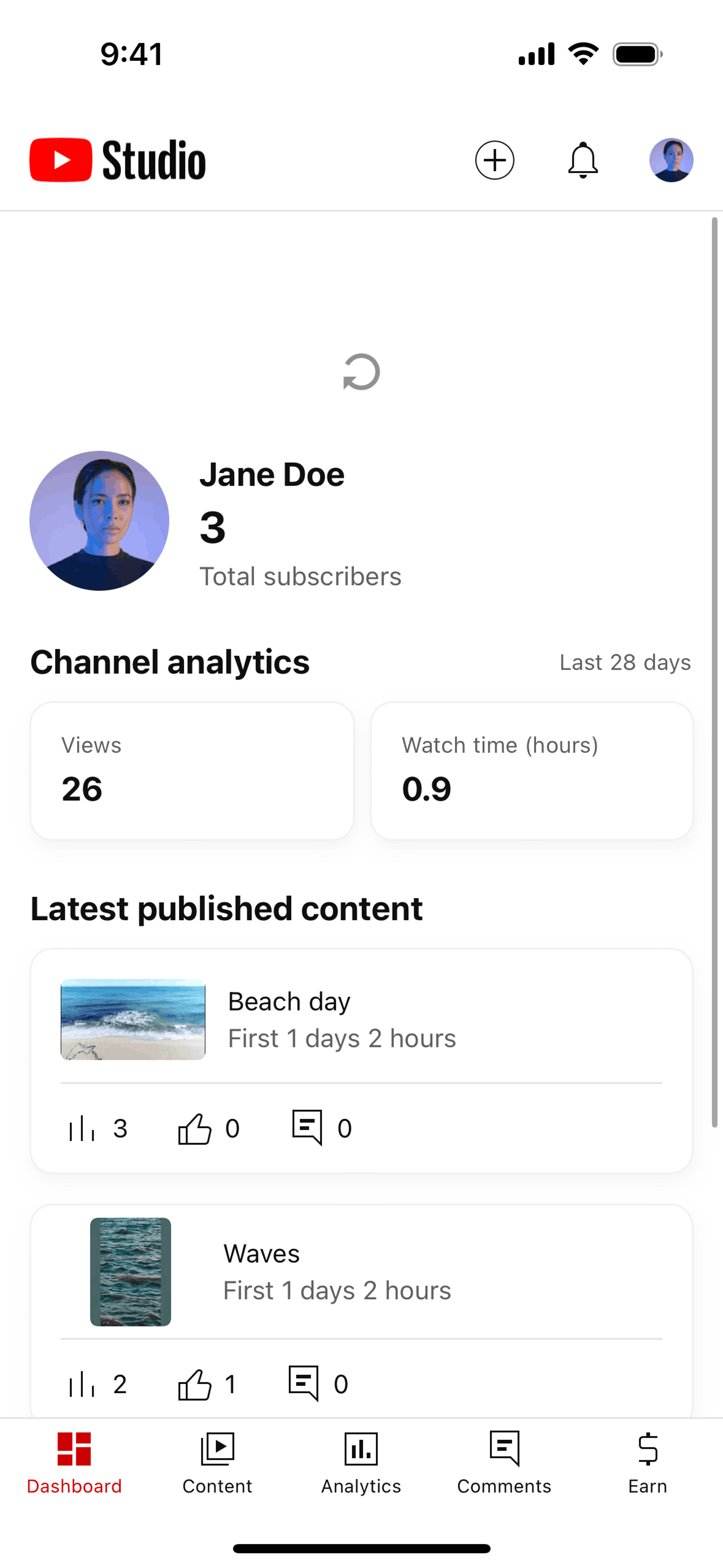 YouTube Studio iOS Photo & Video interface screenshot 10