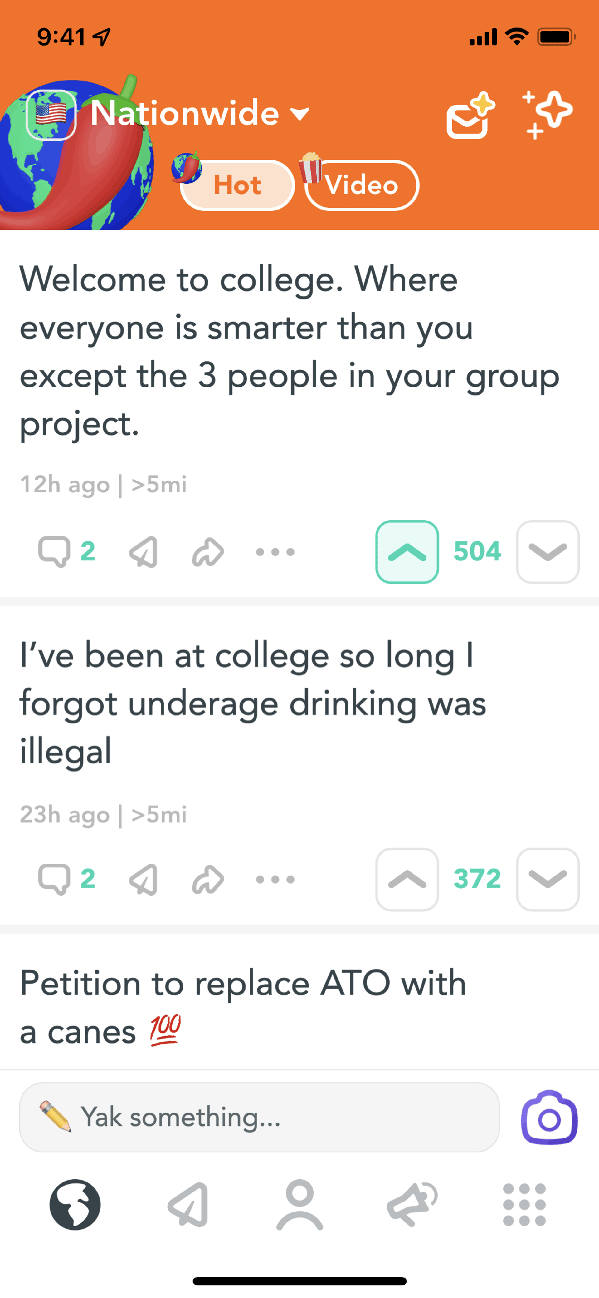 Yik Yak iOS Social Networking interface screenshot 20