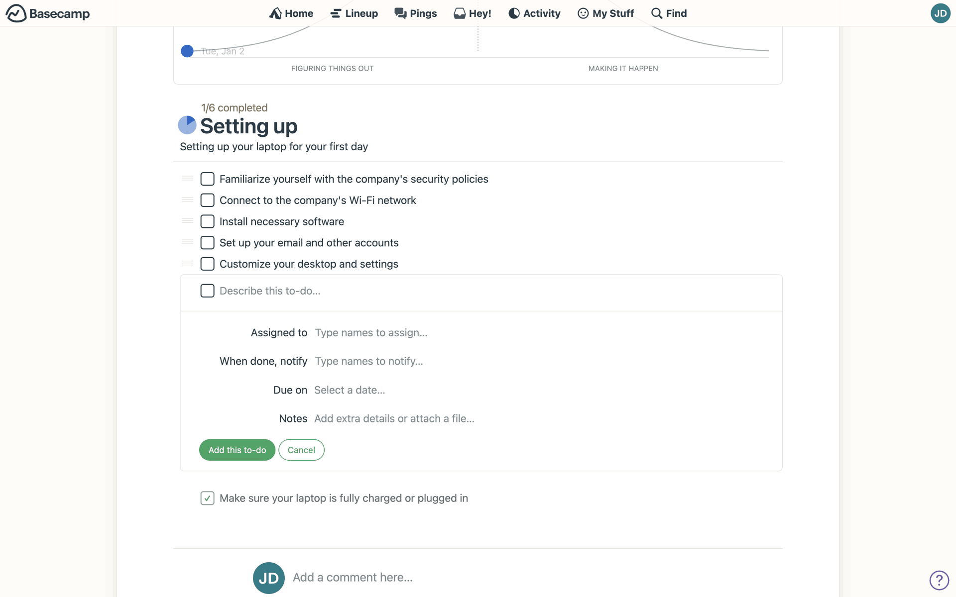 Basecamp Web Business interface screenshot 12