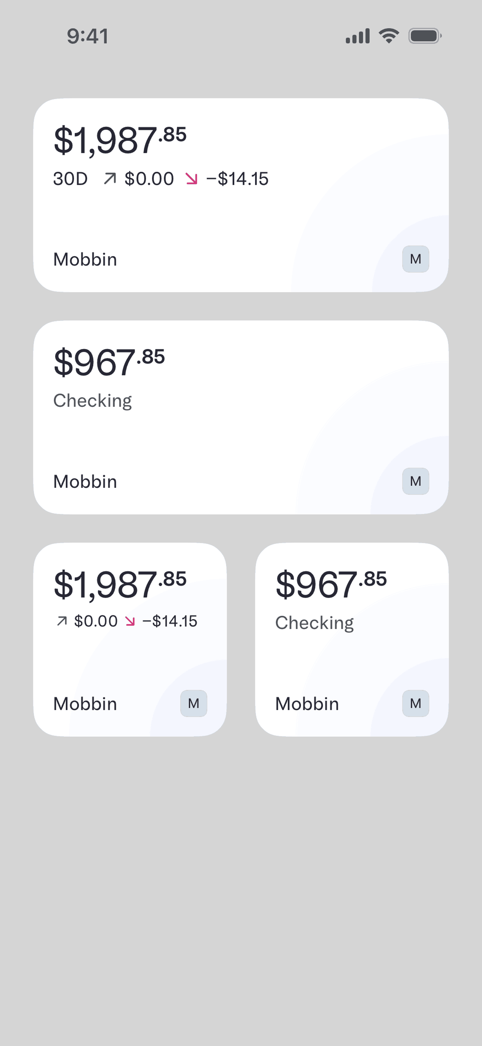 Mercury iOS Finance interface screenshot 1
