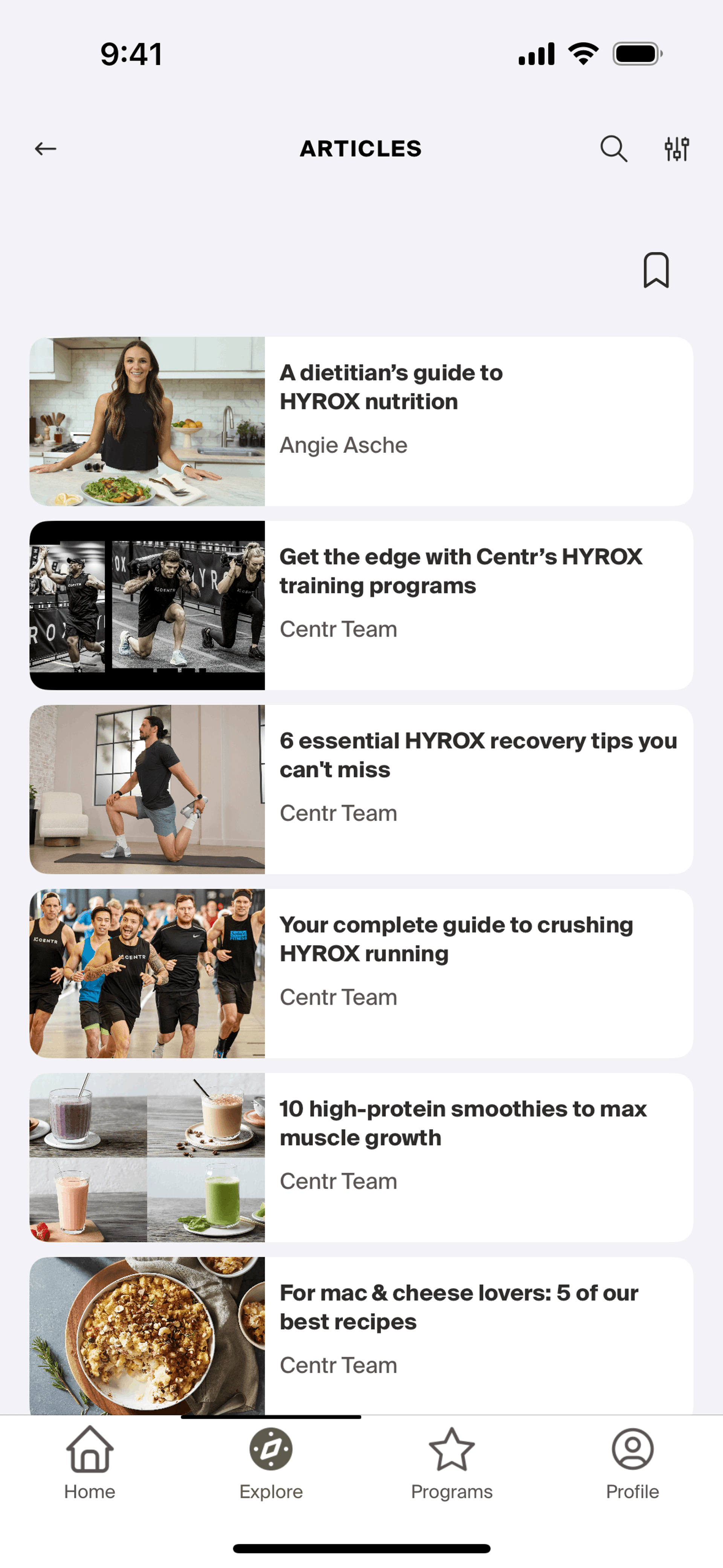 Centr iOS Health & Fitness interface screenshot 23