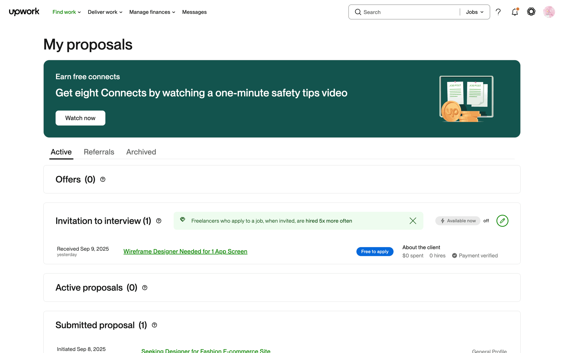 Upwork Web Business interface screenshot 13