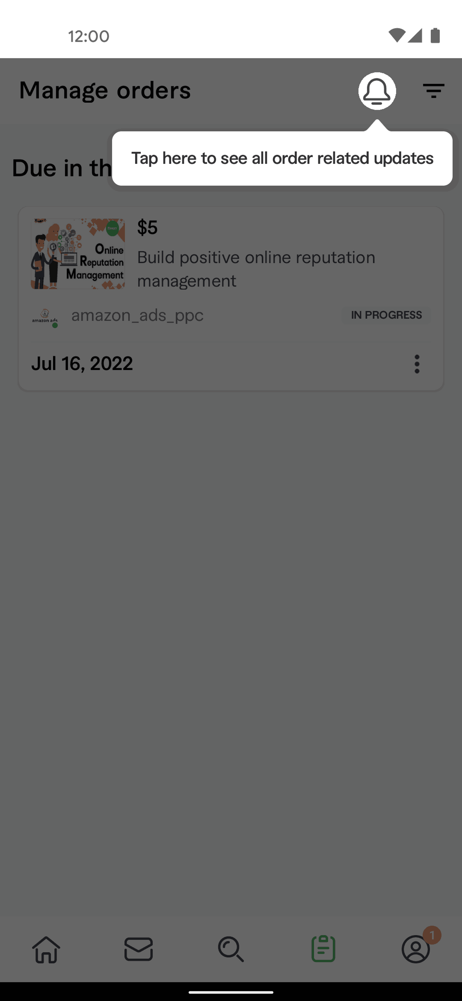 Fiverr Android Business interface screenshot 3