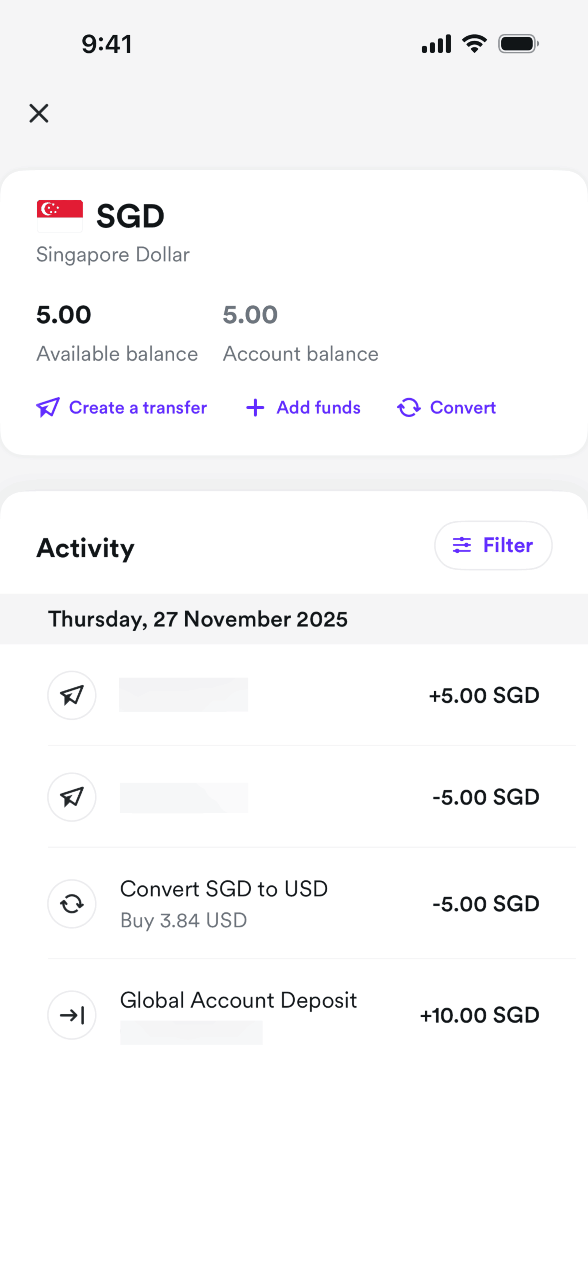 Airwallex iOS Finance interface screenshot 15