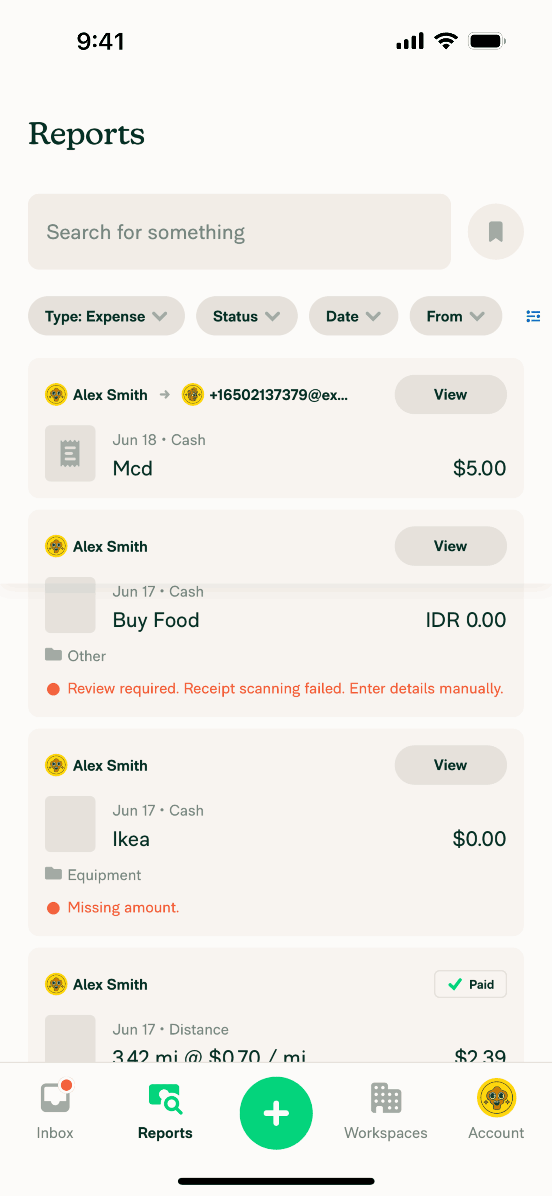 Expensify iOS Finance interface screenshot 6