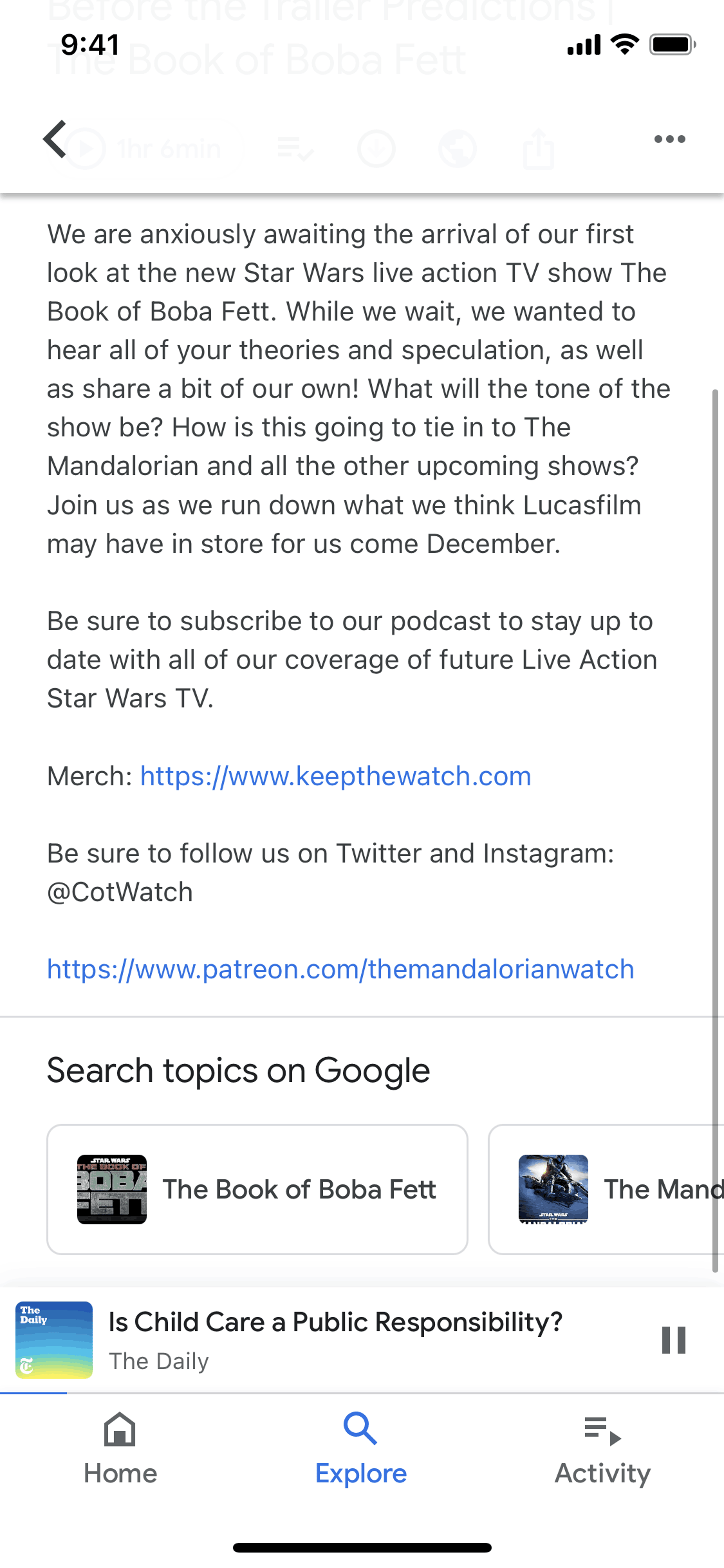 Google Podcasts iOS Entertainment interface screenshot 24