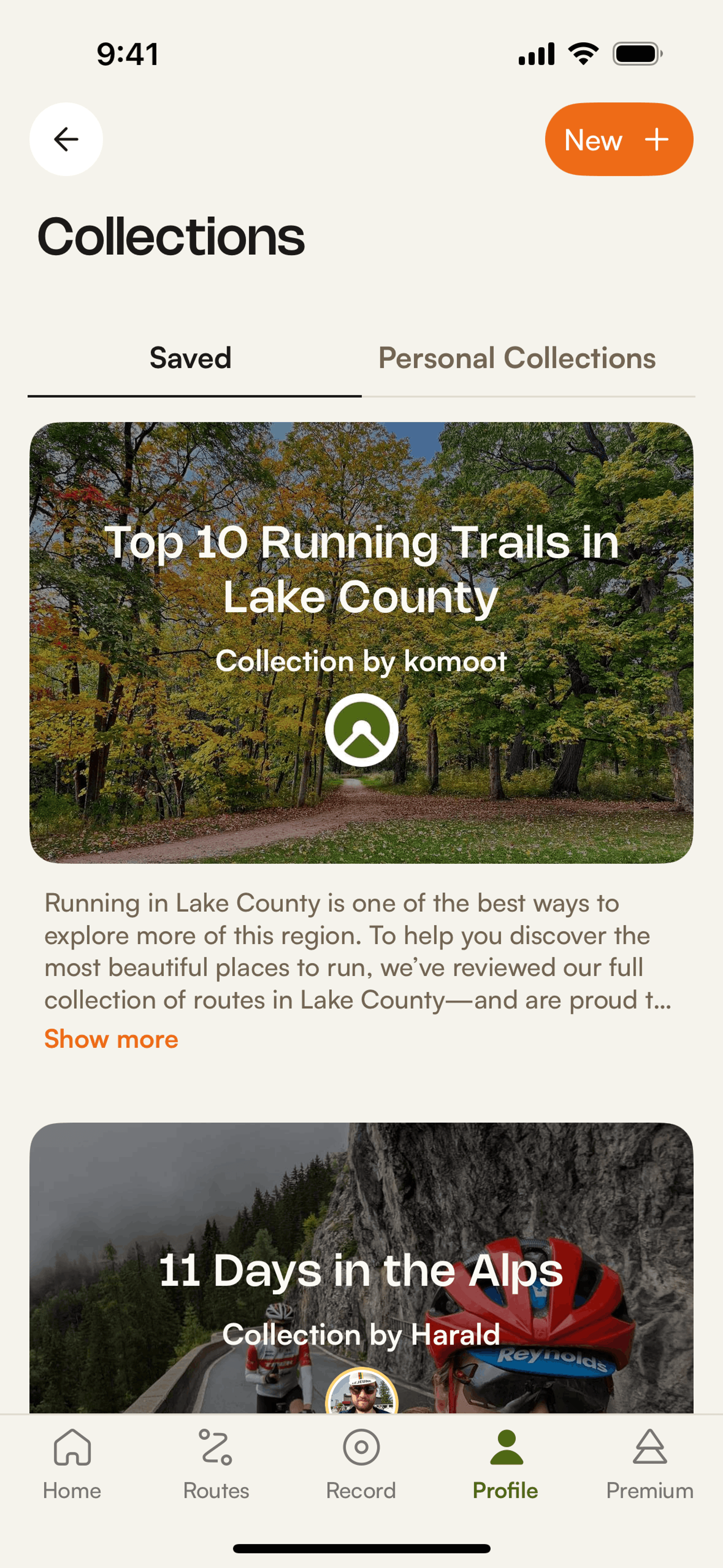 komoot iOS Health & Fitness interface screenshot 22