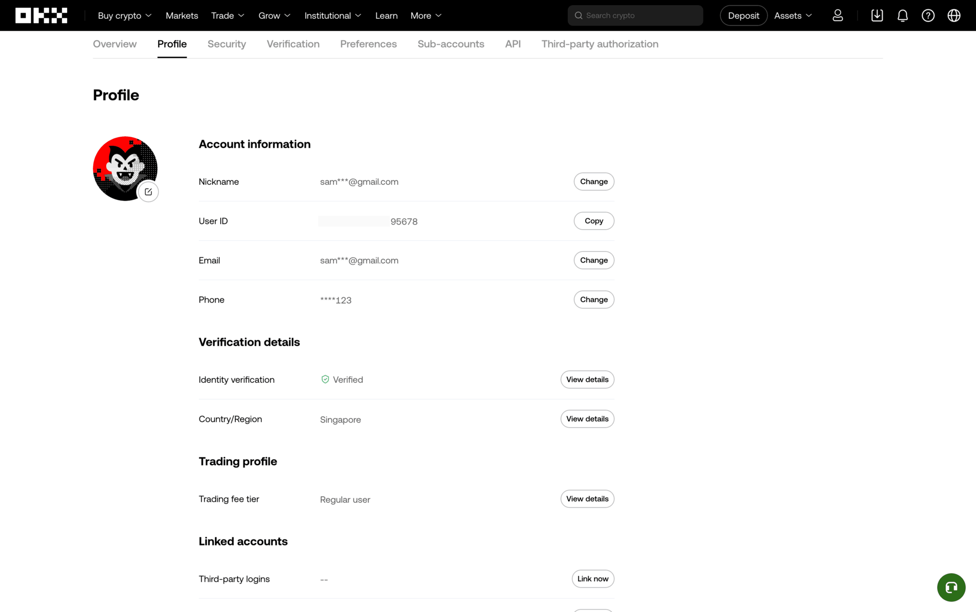 OKX Web Finance interface screenshot 6