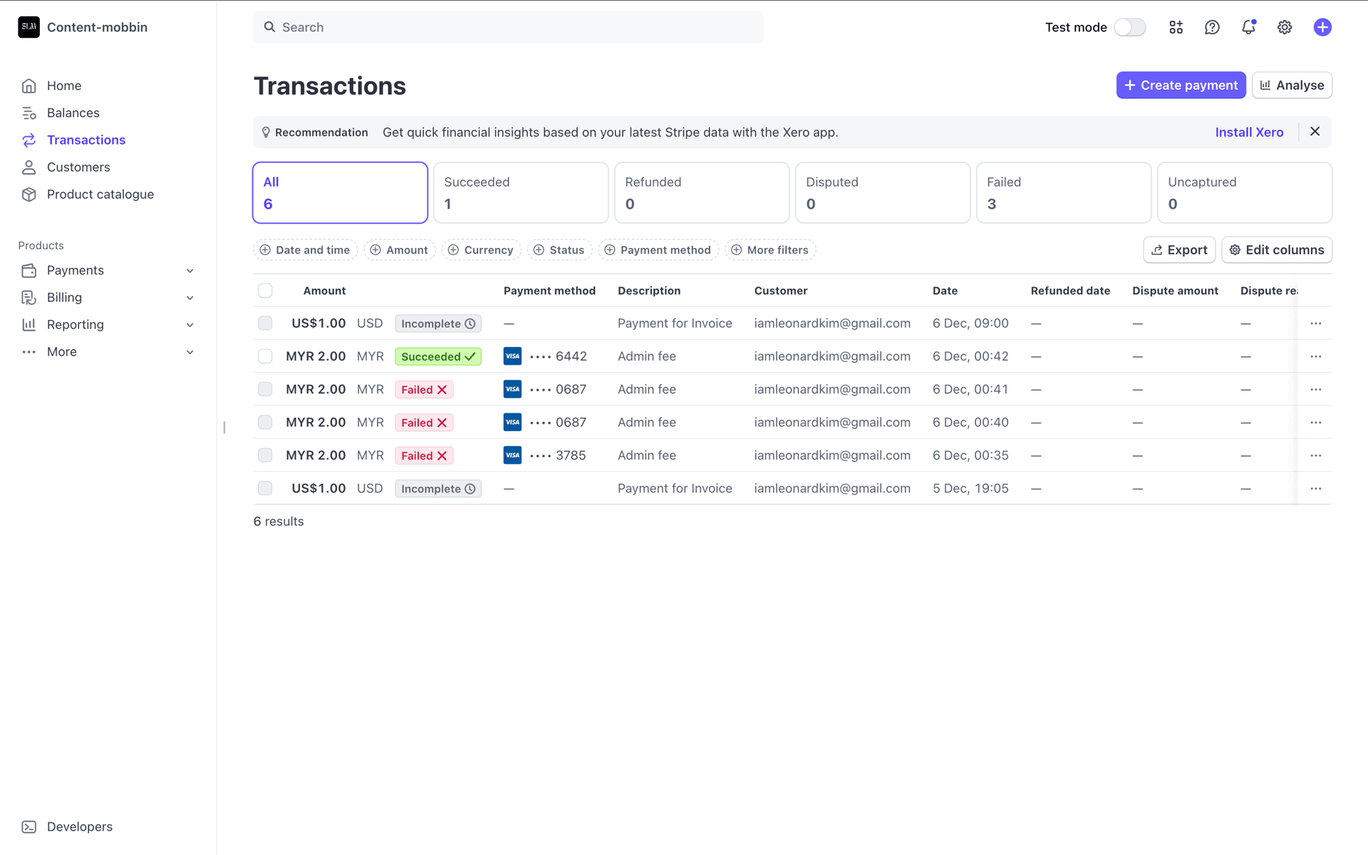 Stripe Web Business interface screenshot 19