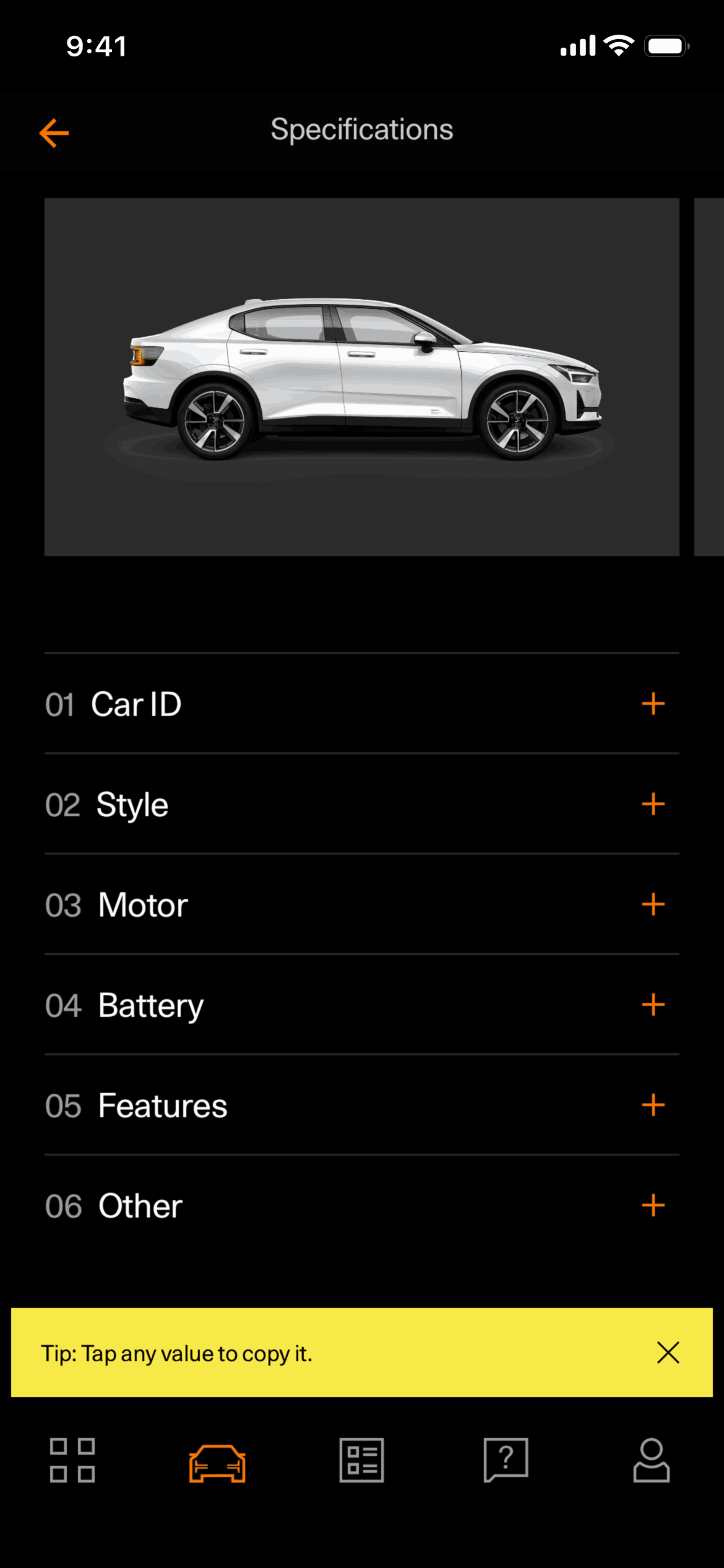 Polestar iOS Lifestyle interface screenshot 22