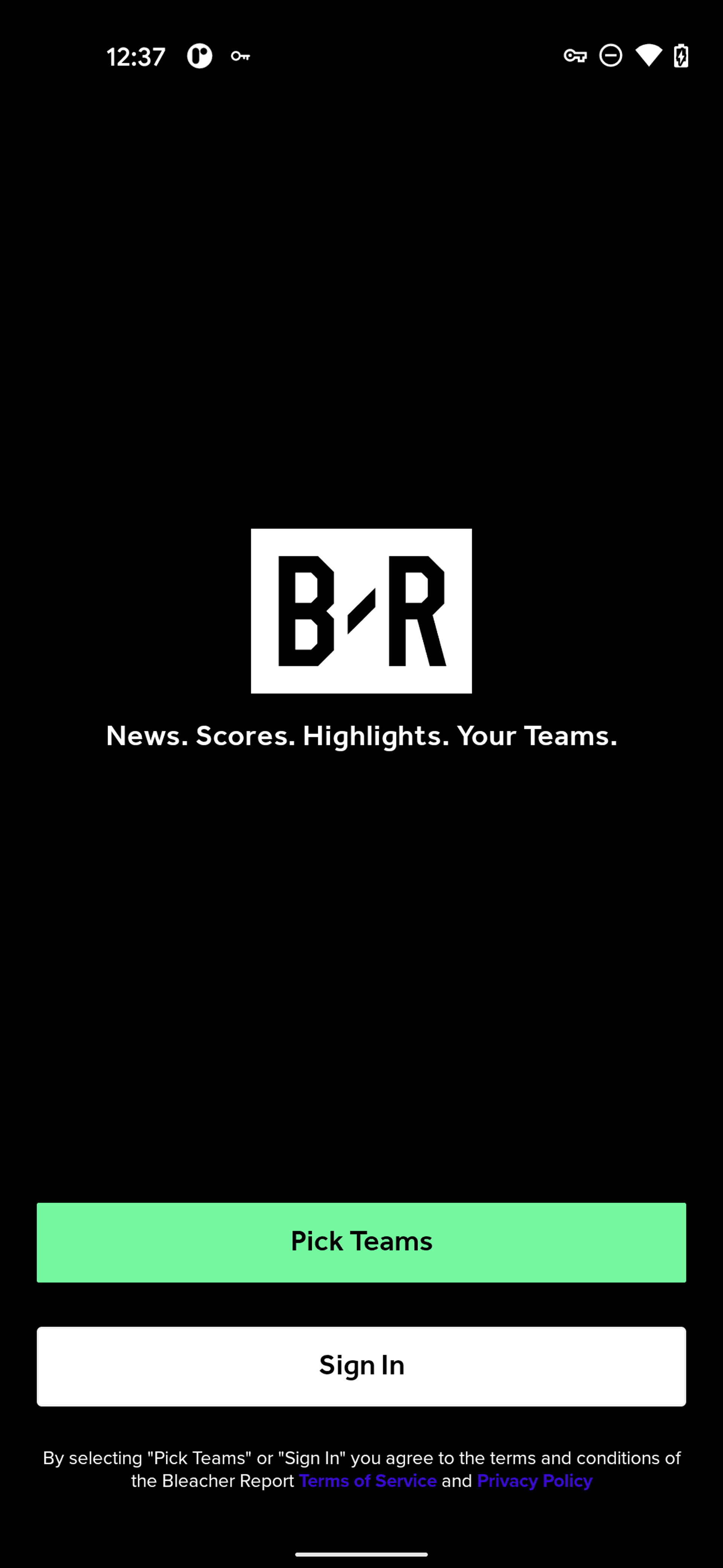 Bleacher Report Android Sports interface screenshot 2