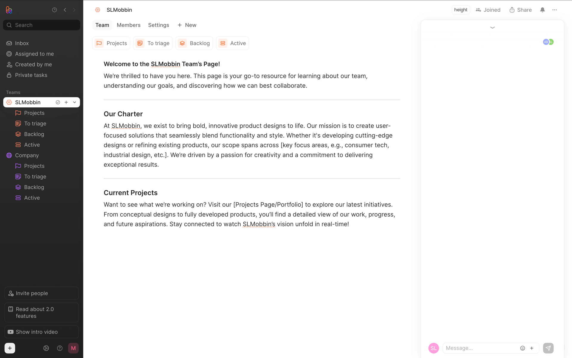 Height Web Business interface screenshot 9