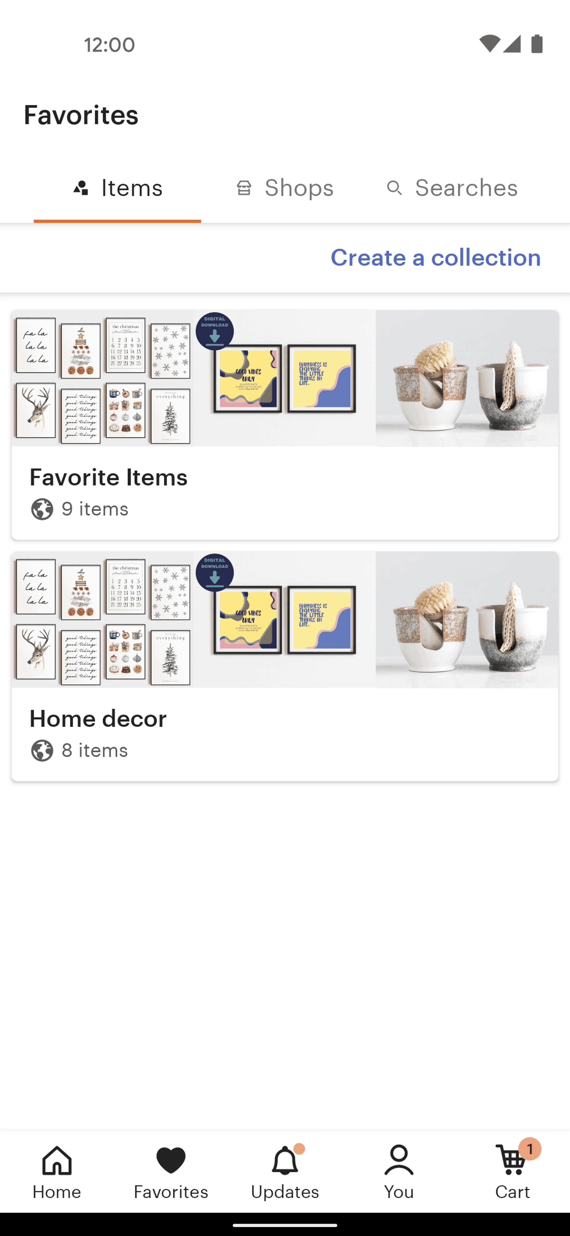 Etsy Android Shopping interface screenshot 2