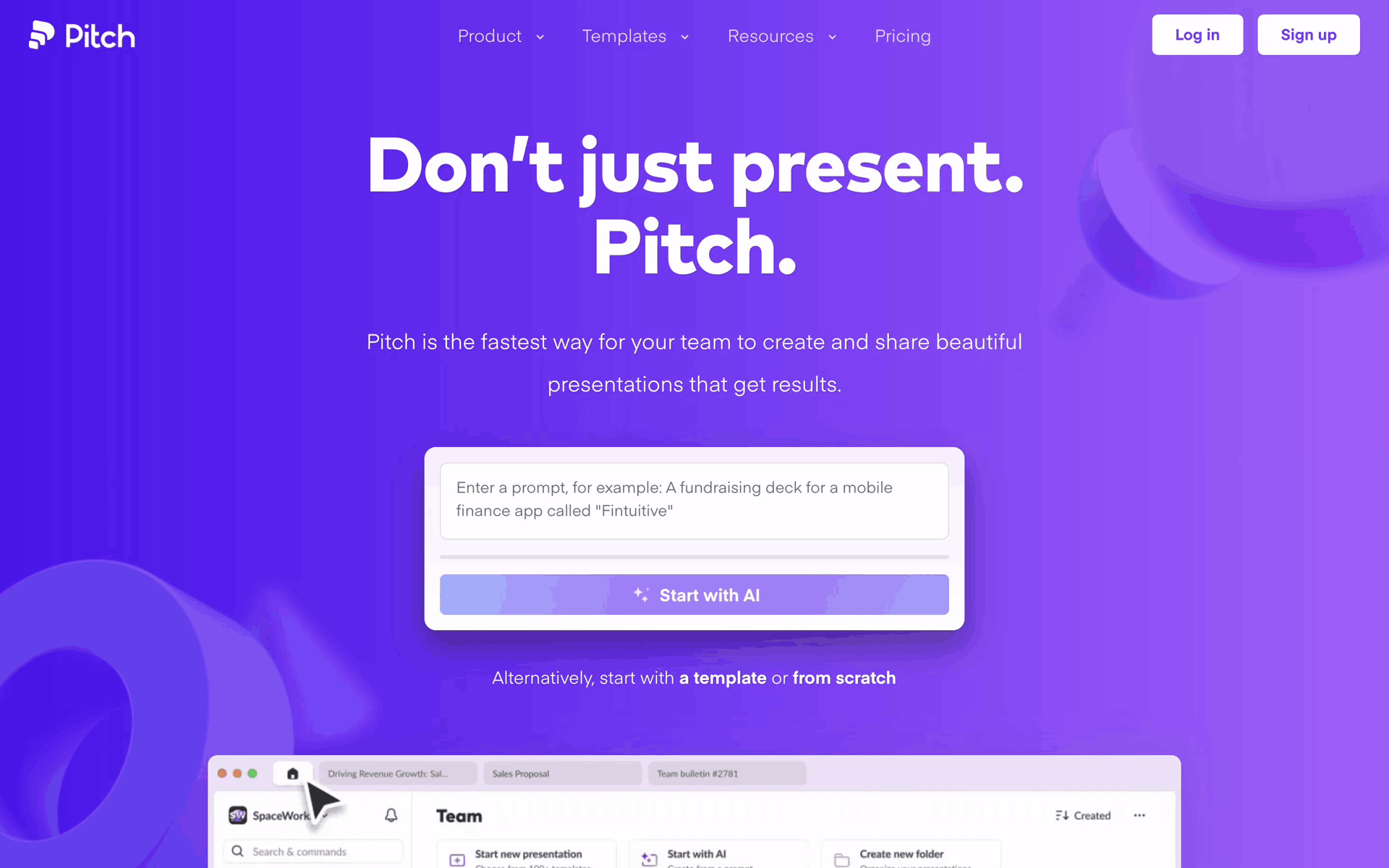 Pitch Web Collaboration interface screenshot 1