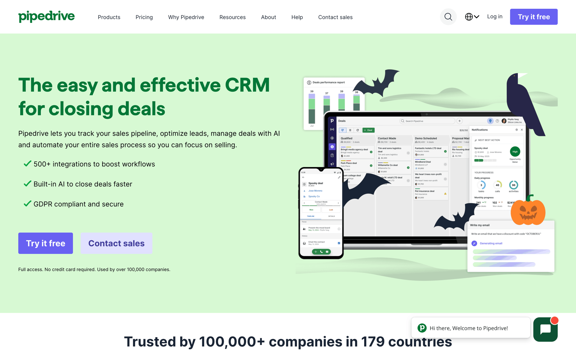 Pipedrive Web CRM interface screenshot 1