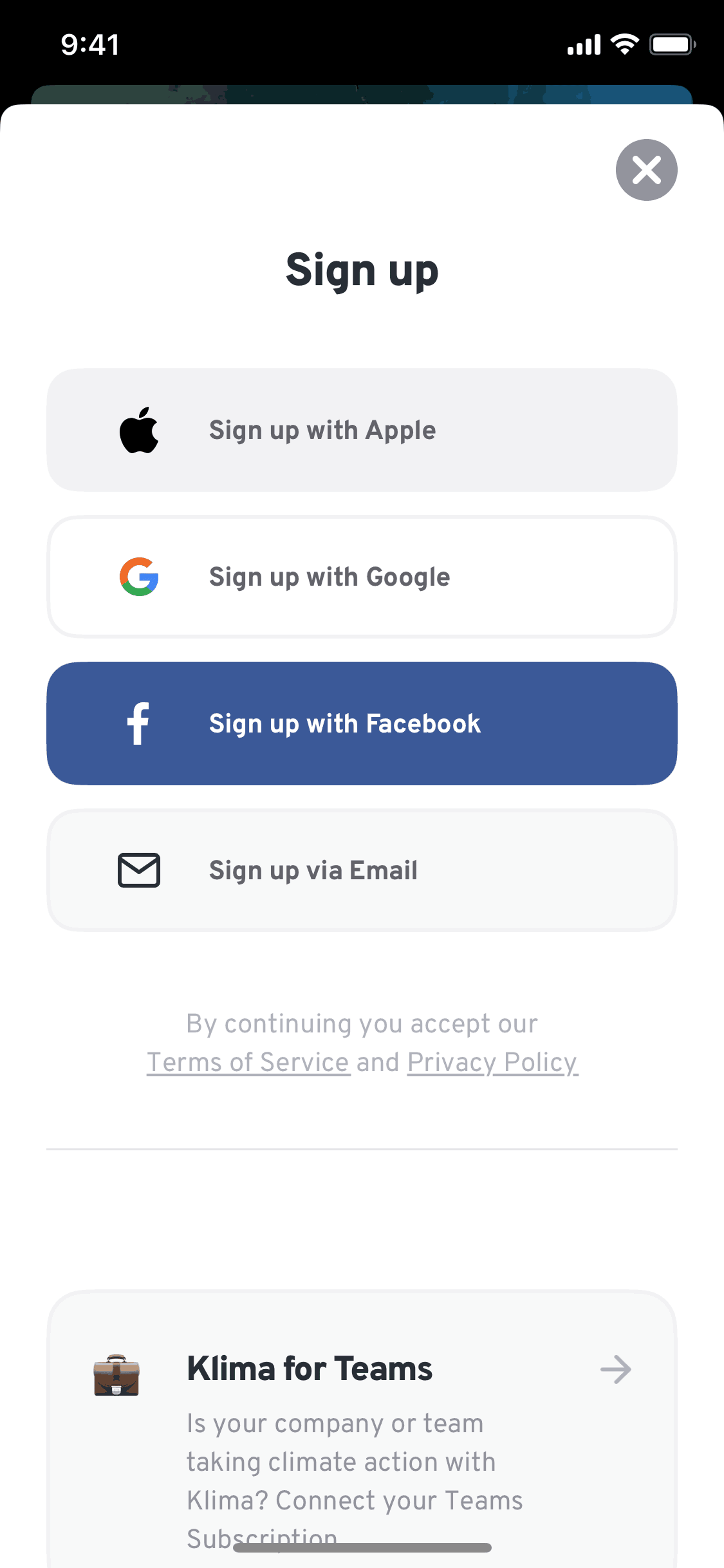 Klima iOS Lifestyle interface screenshot 19