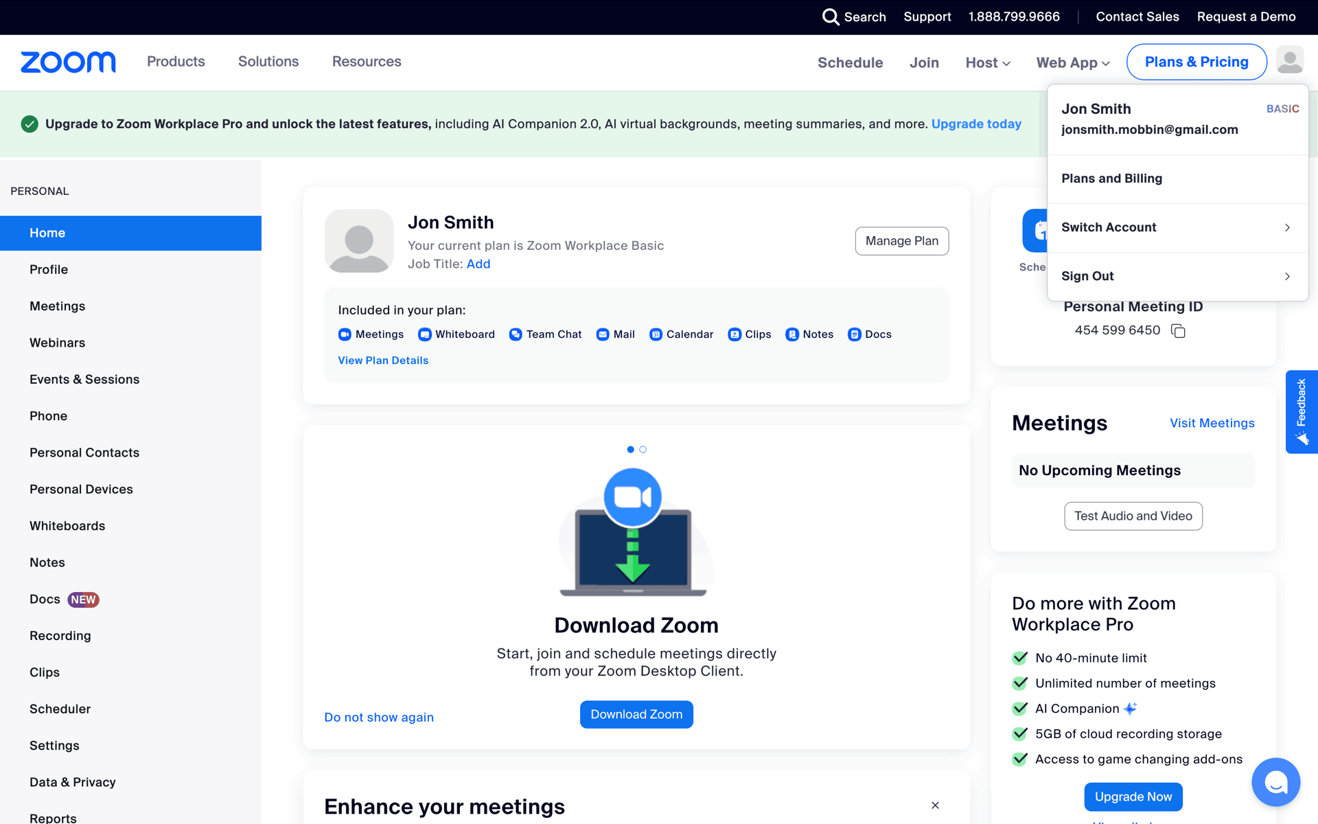 Zoom Web Business interface screenshot 18