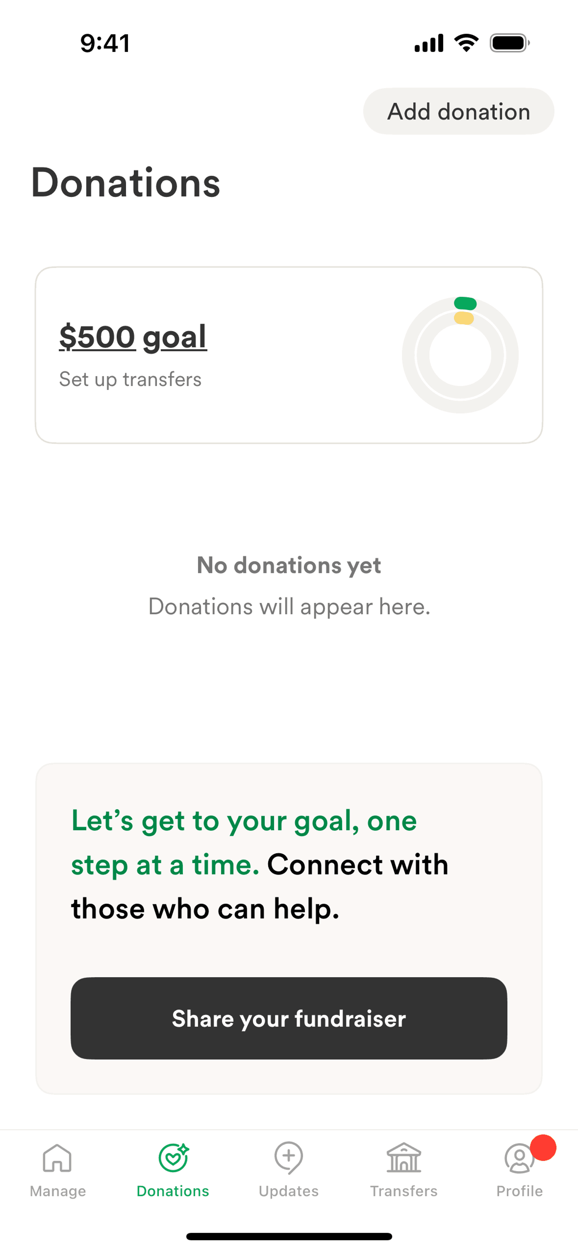 GoFundMe iOS Social Networking interface screenshot 19
