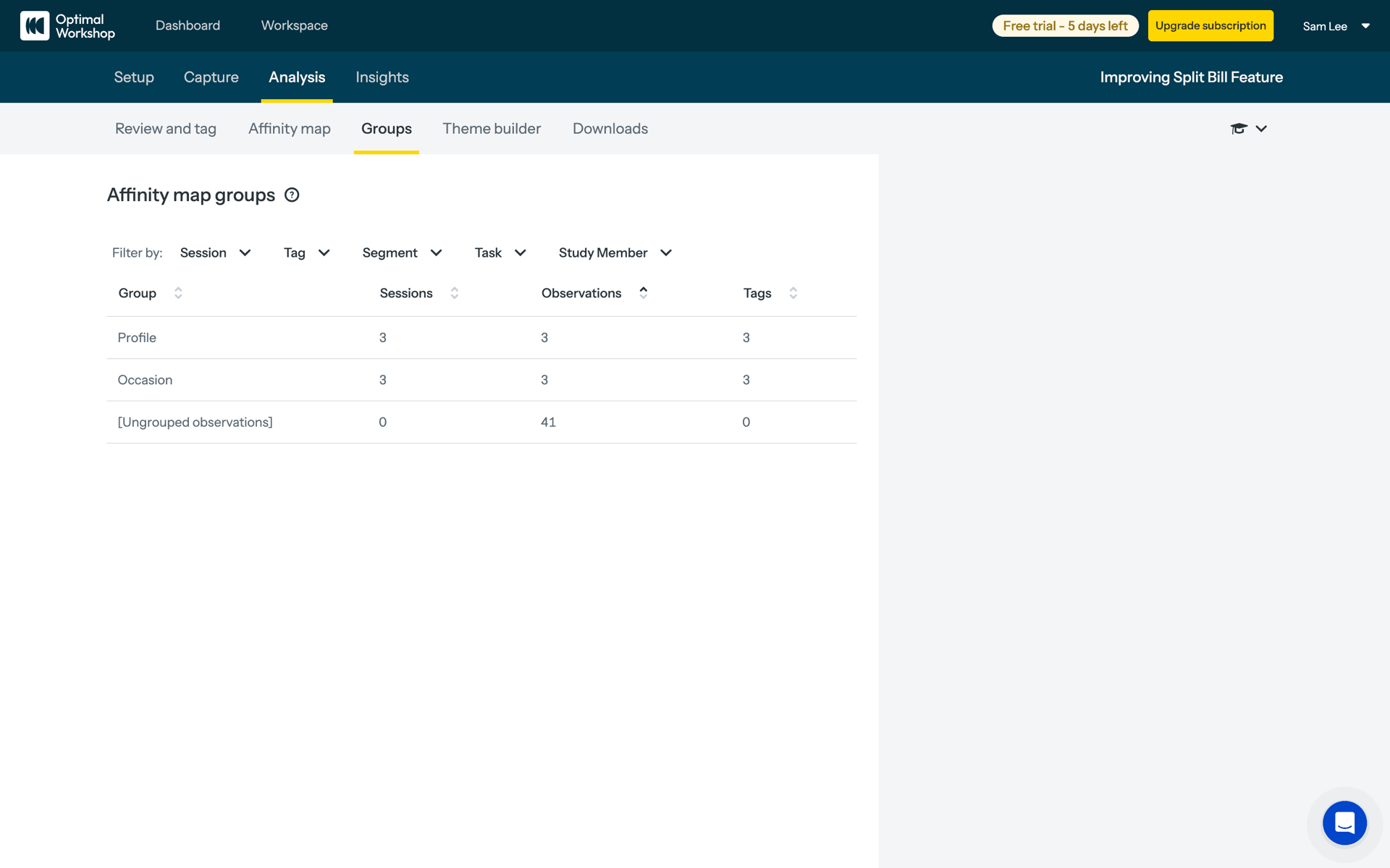 Optimal Workshop Web Business interface screenshot 22