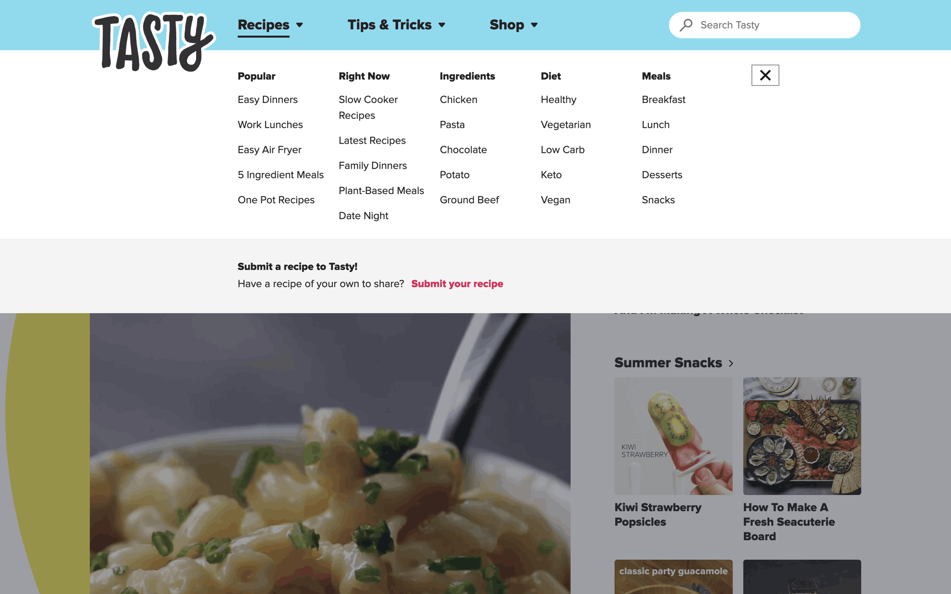 Tasty Web Food & Drink interface screenshot 4