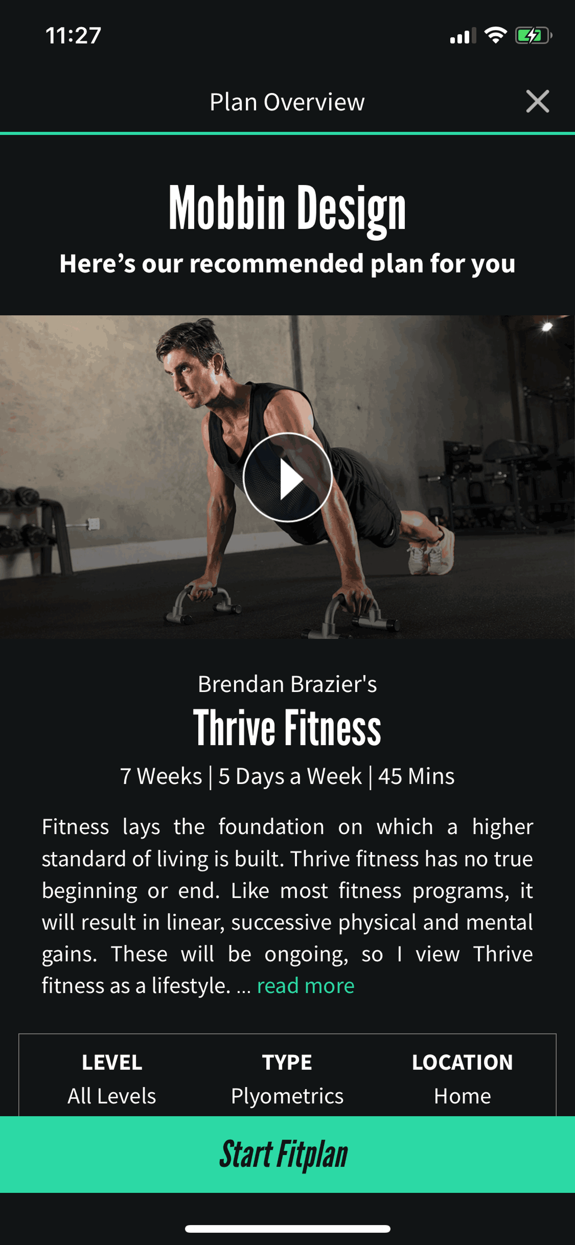 Fitplan iOS Health & Fitness interface screenshot 9