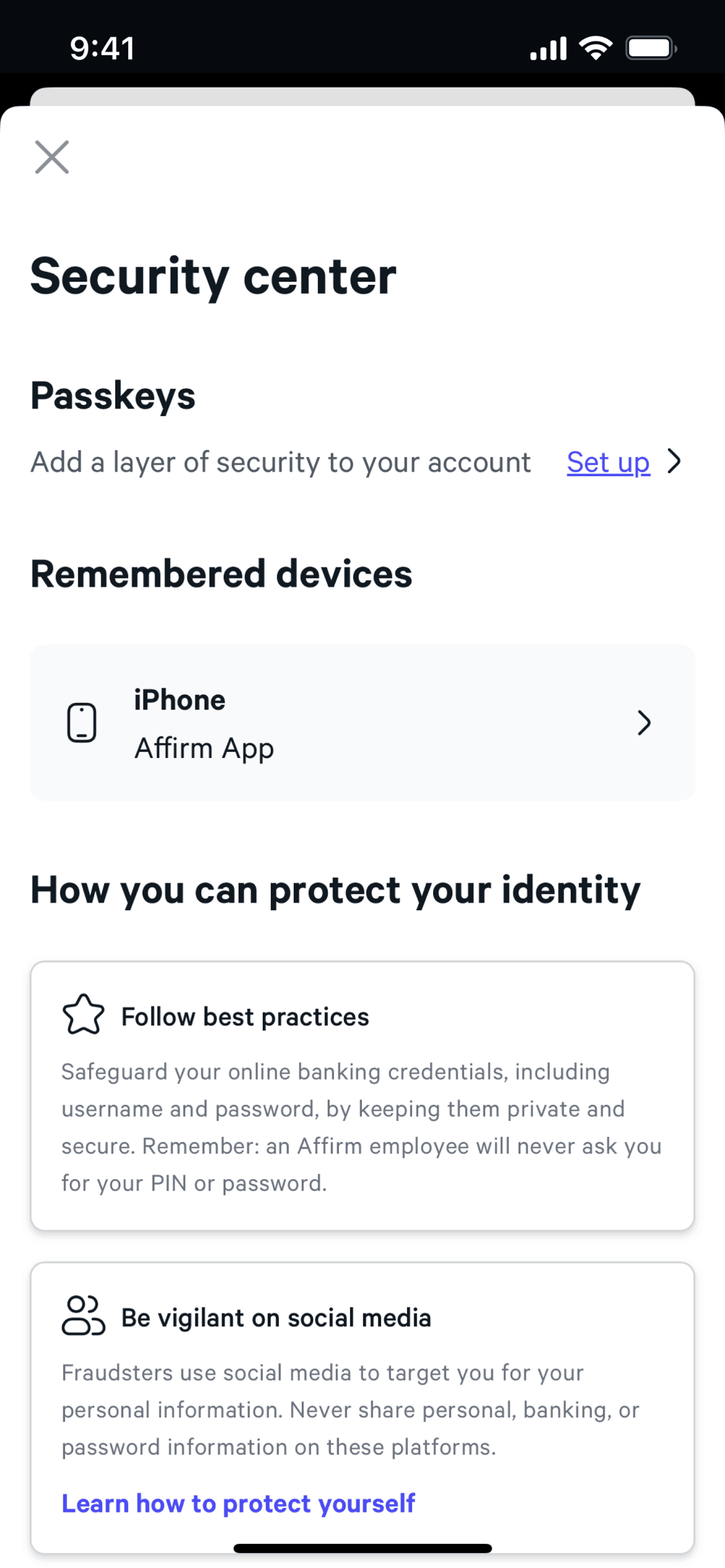 Affirm iOS Finance interface screenshot 20