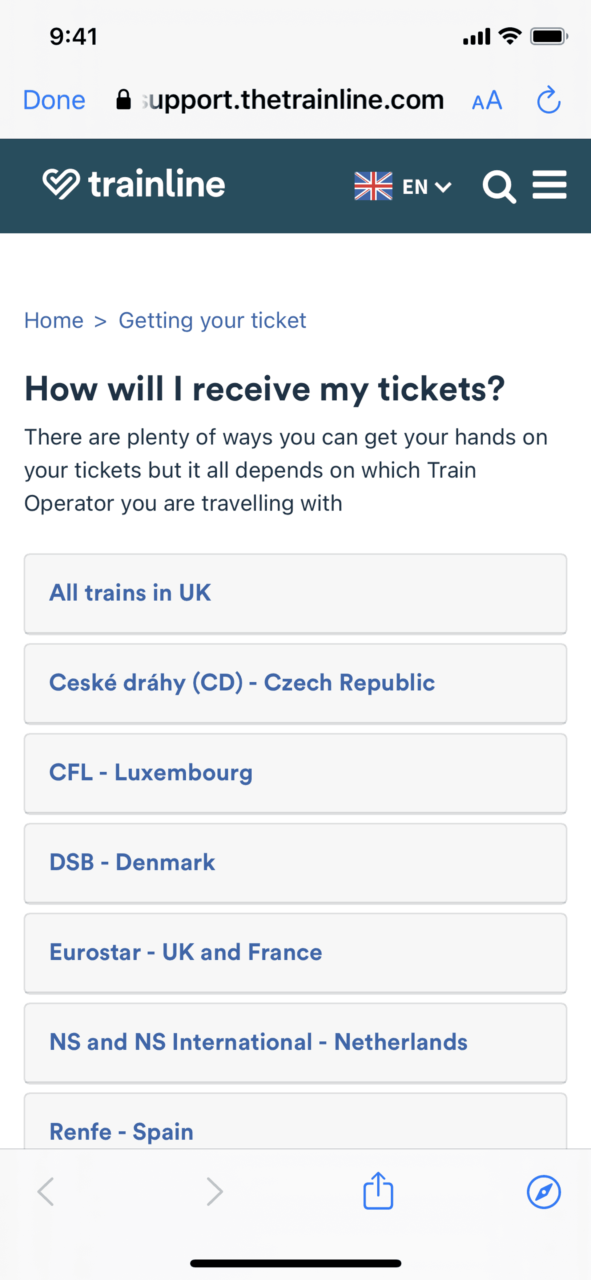 Trainline iOS Travel & Transportation interface screenshot 9
