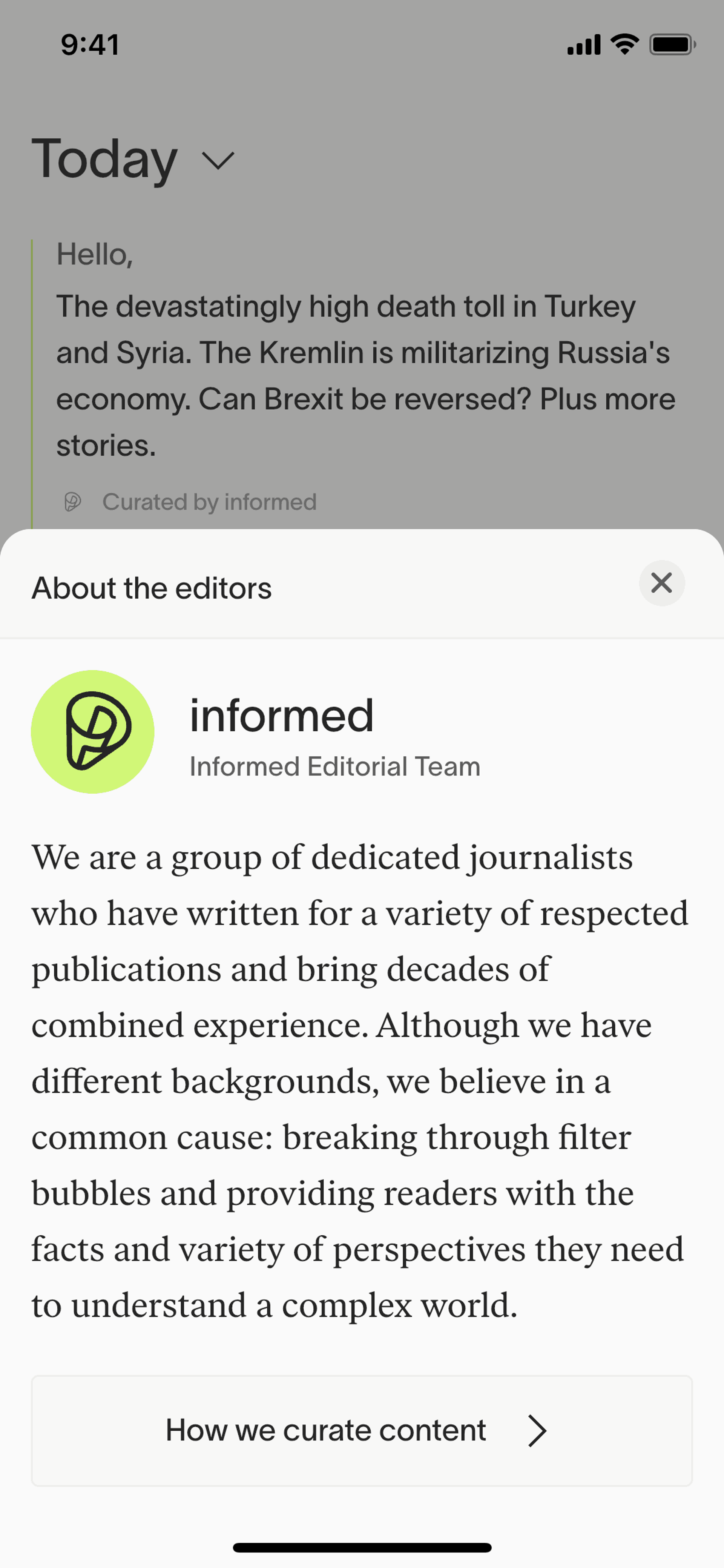informed News iOS News interface screenshot 13
