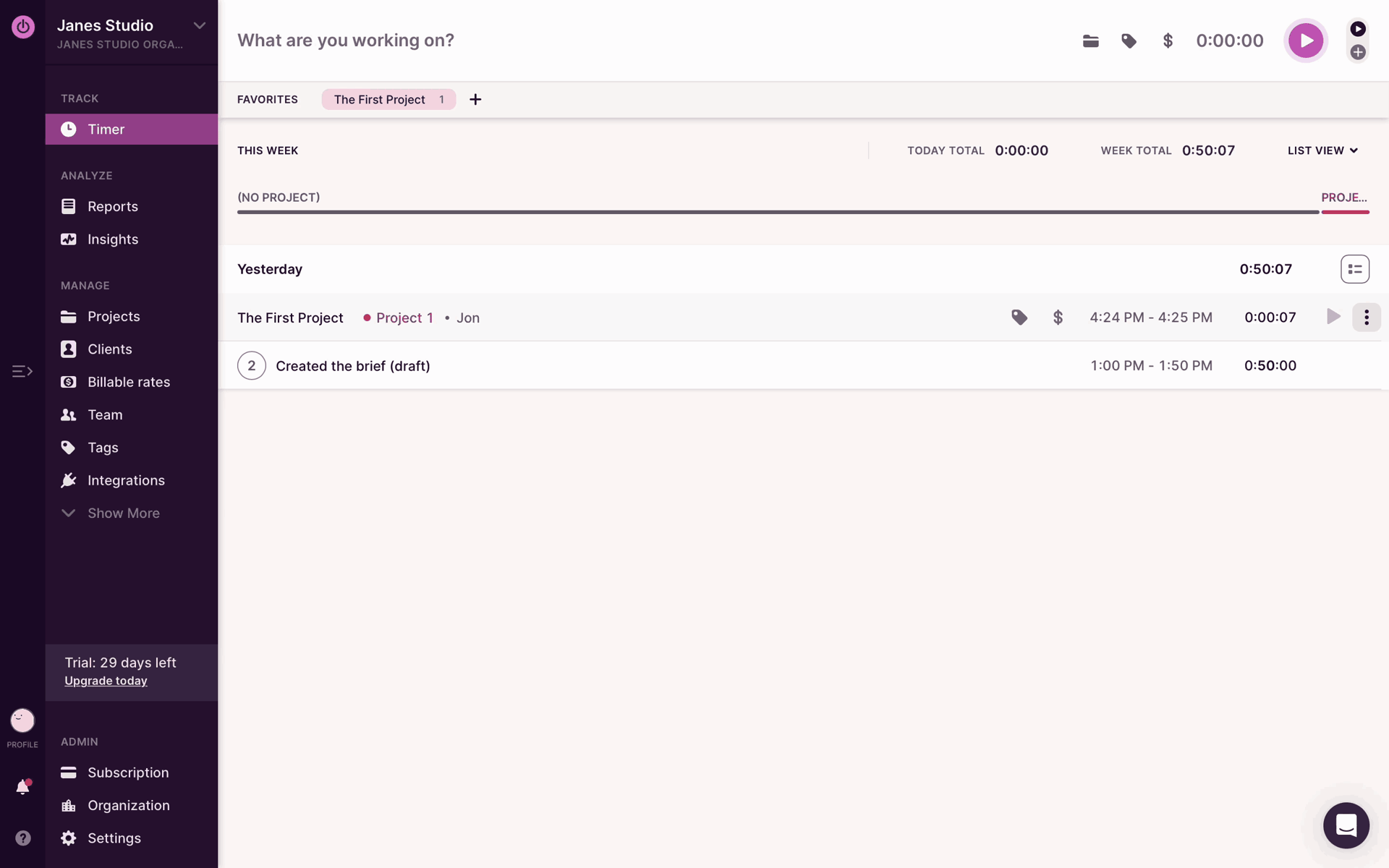 Toggl Track Web Business interface screenshot 23