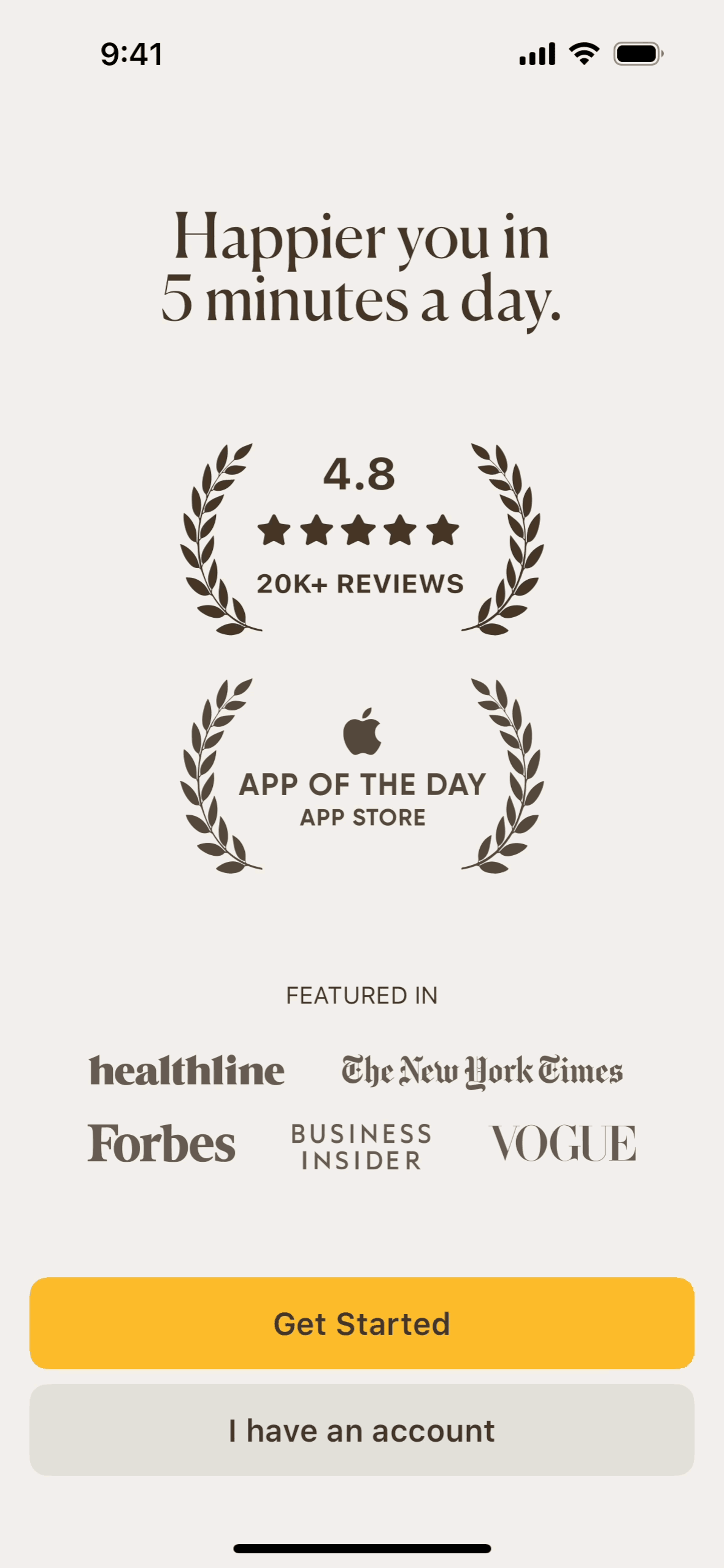 5 Minute Journal iOS Health & Fitness interface screenshot 8