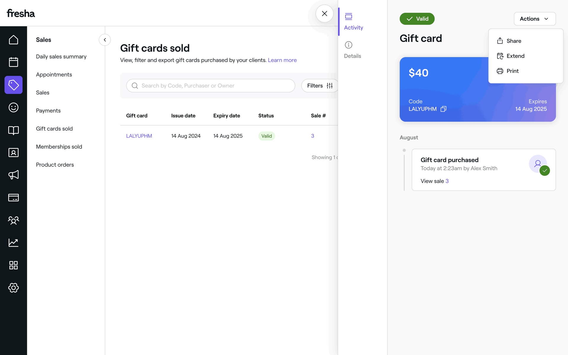 Fresha Web Business interface screenshot 23