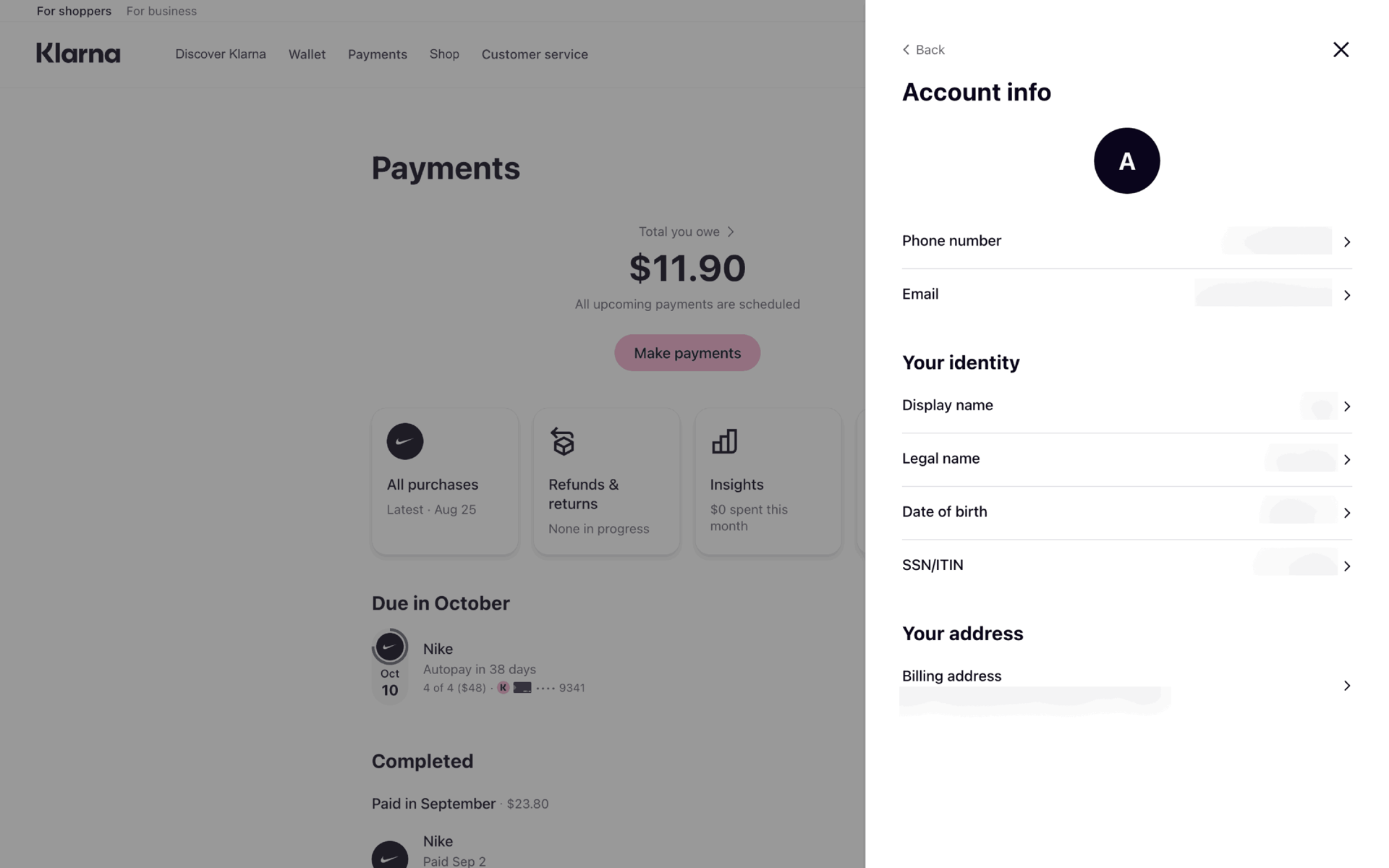 Klarna Web Finance interface screenshot 18