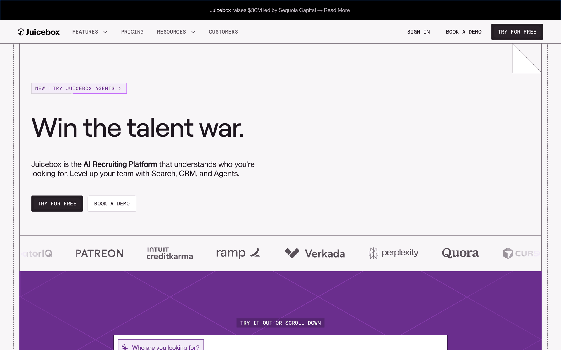 Juicebox Web Jobs & Recruitment interface screenshot 1