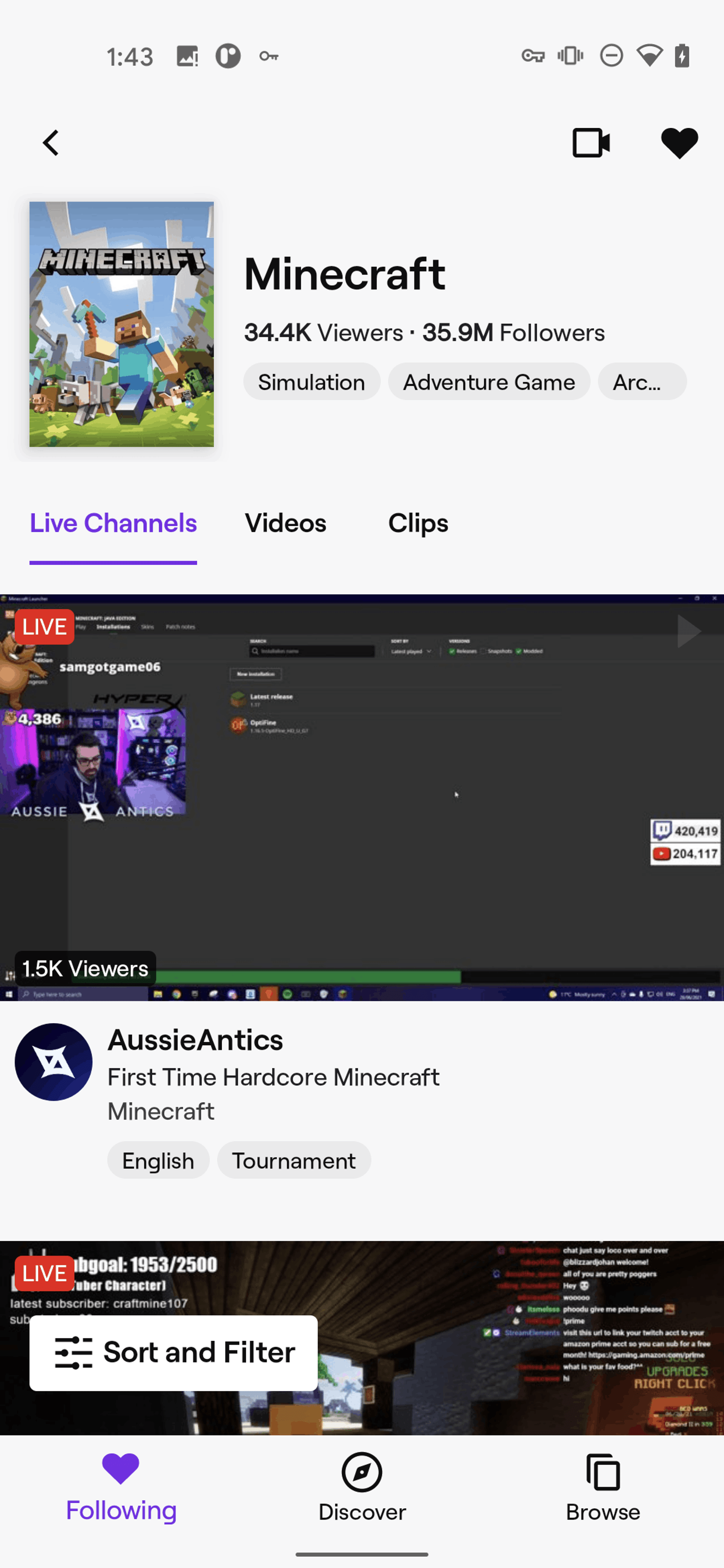 Twitch Android Photo & Video interface screenshot 15