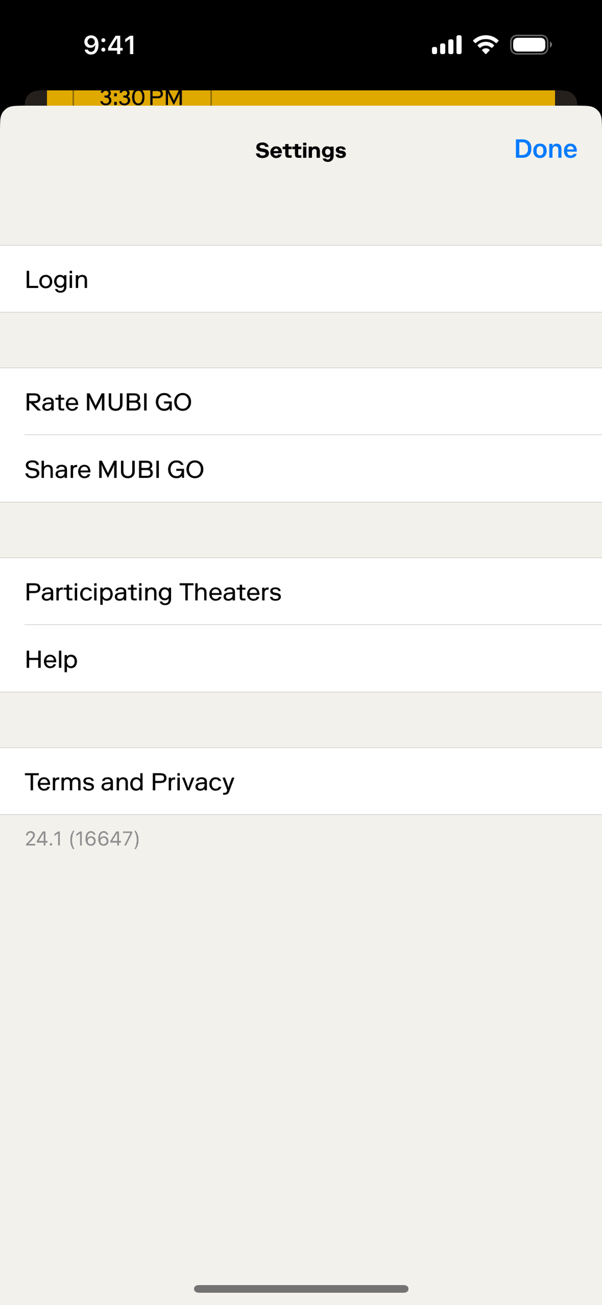 MUBI GO iOS Entertainment interface screenshot 21