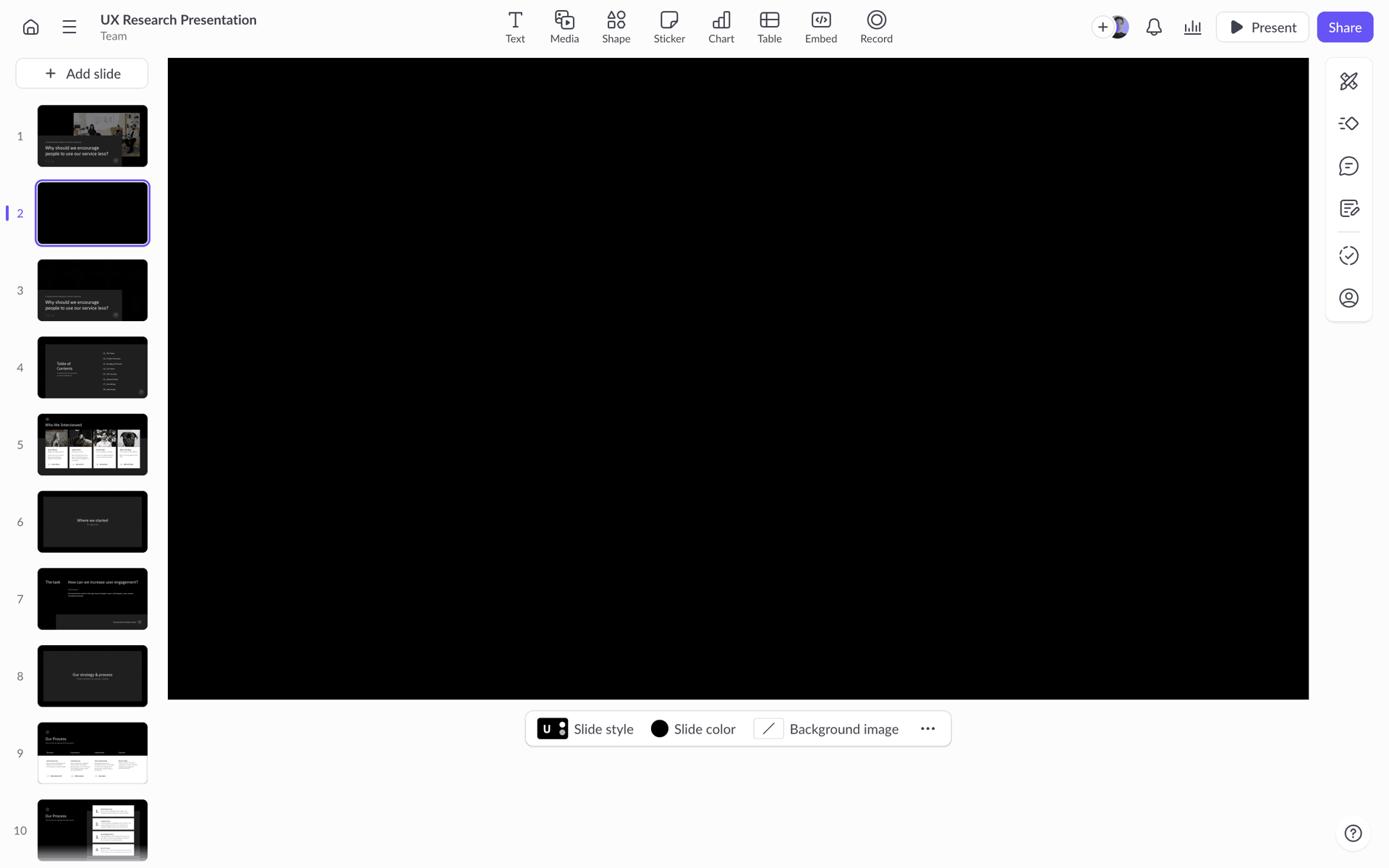 Pitch Web Collaboration interface screenshot 3