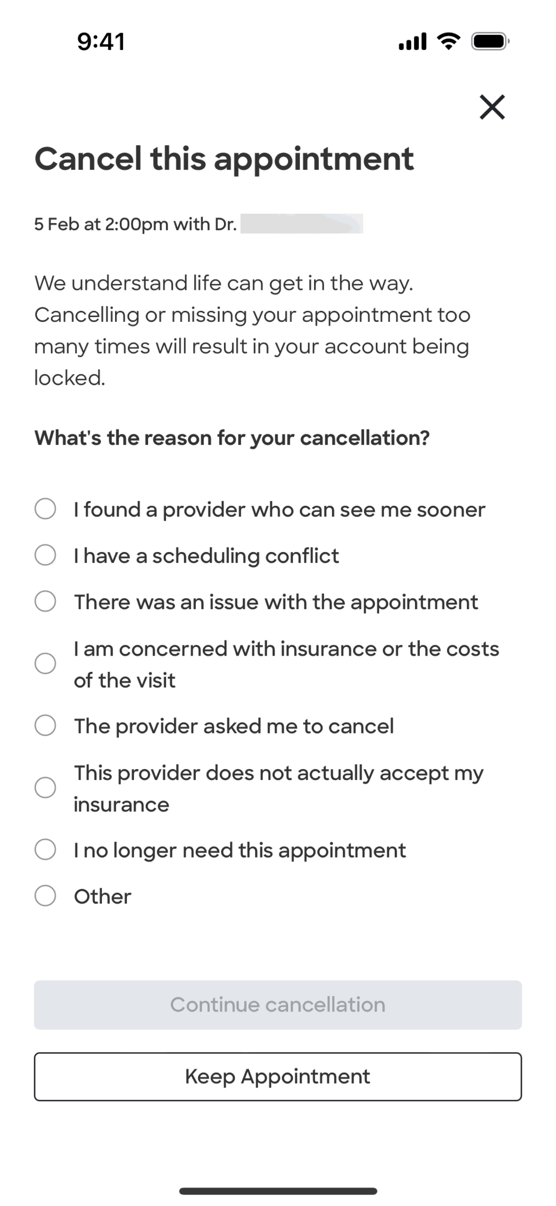 Zocdoc iOS Medical interface screenshot 4