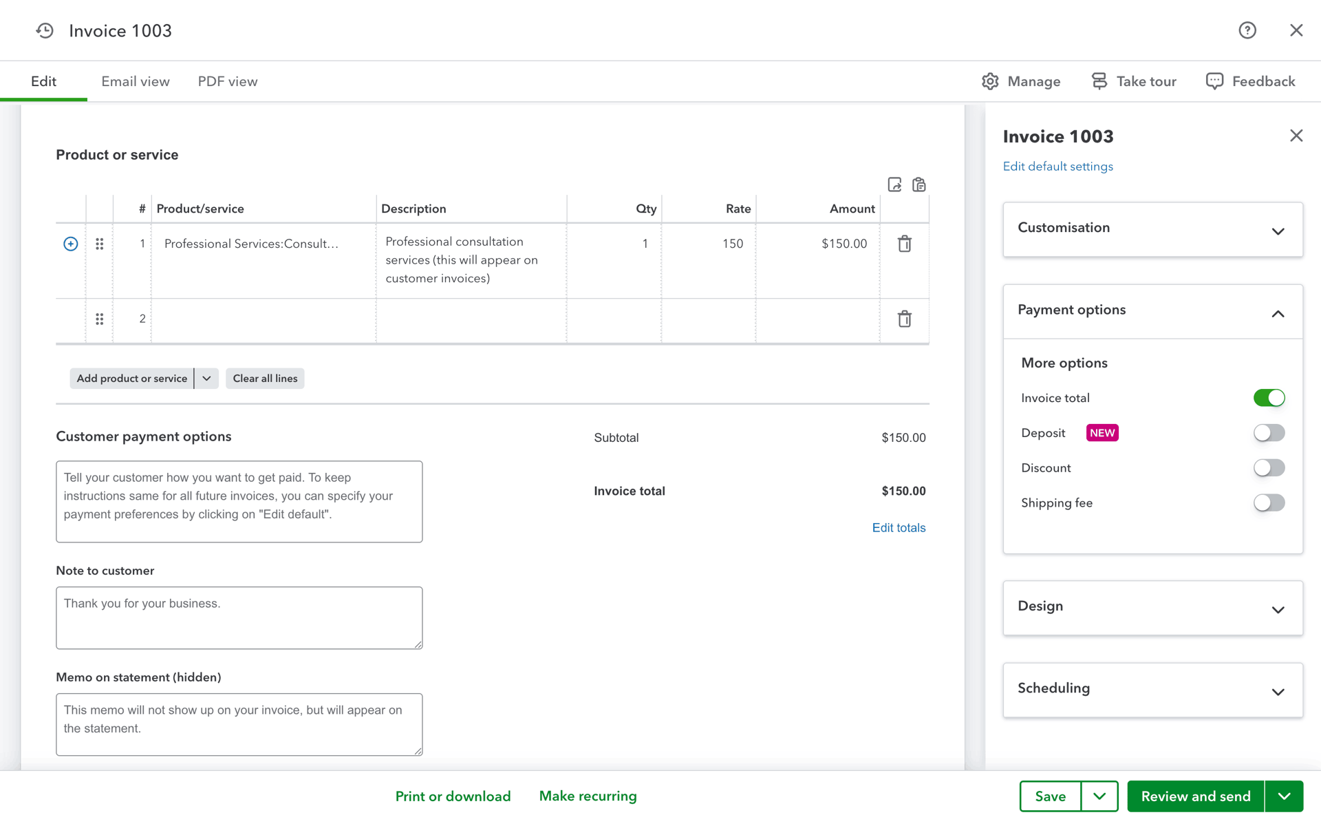 QuickBooks Web accounting interface screenshot 8