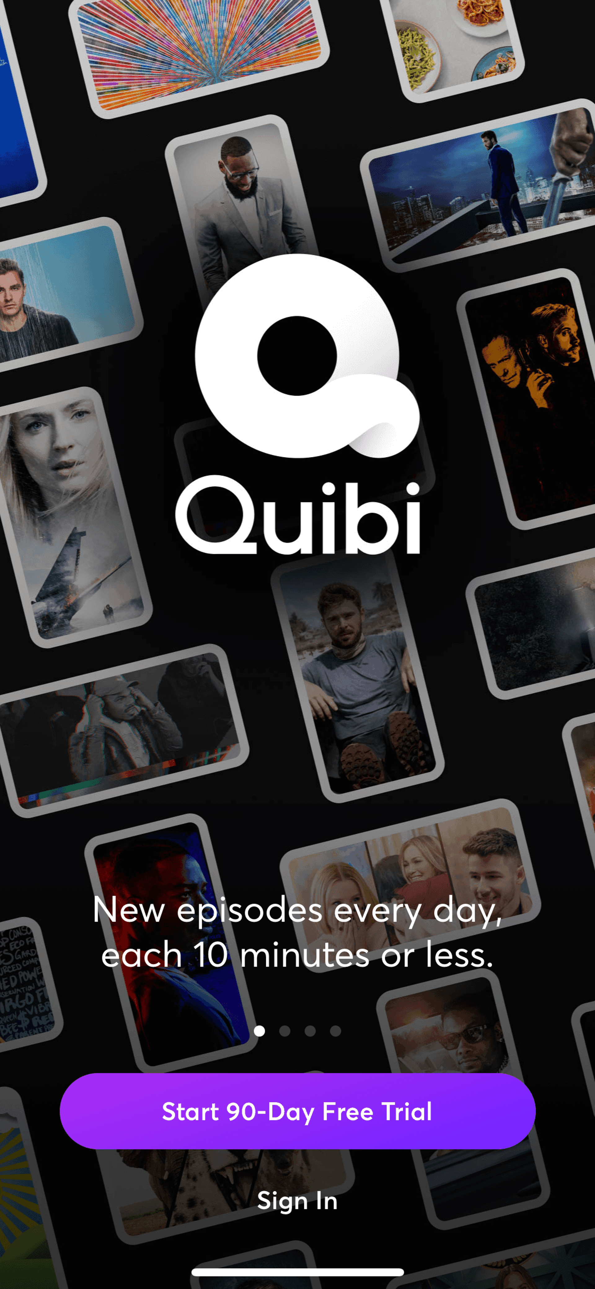 Quibi iOS Entertainment interface screenshot 2