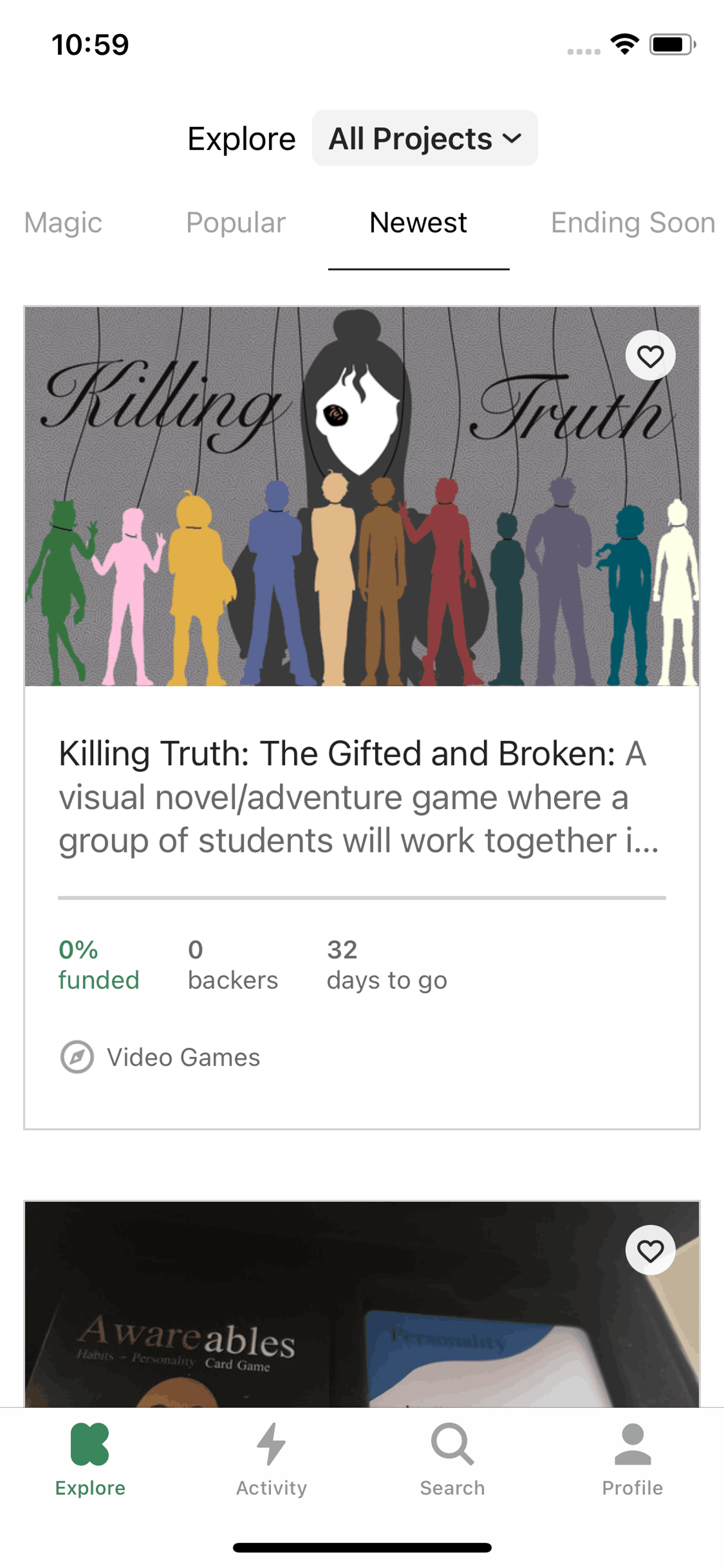 Kickstarter iOS Social Networking interface screenshot 8