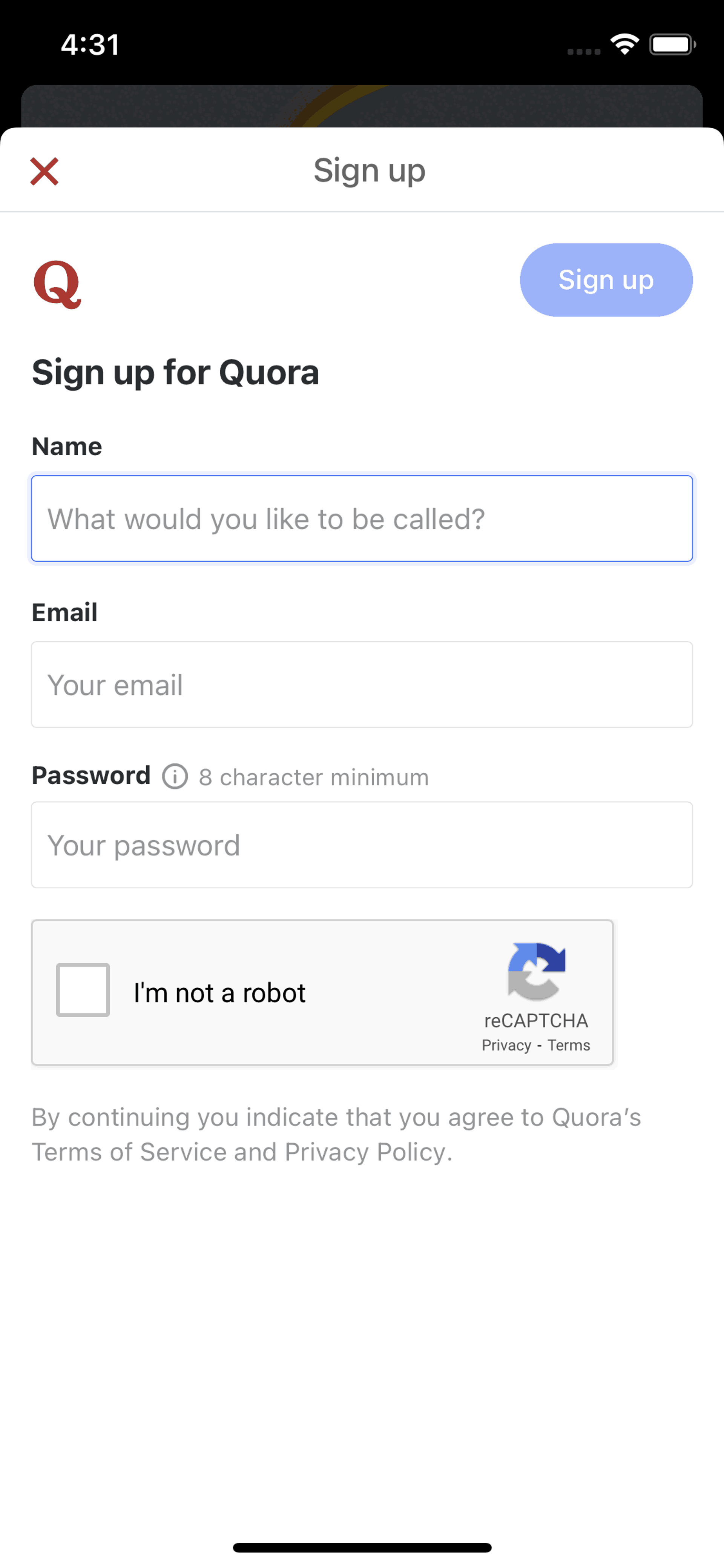Quora iOS Social Networking interface screenshot 3