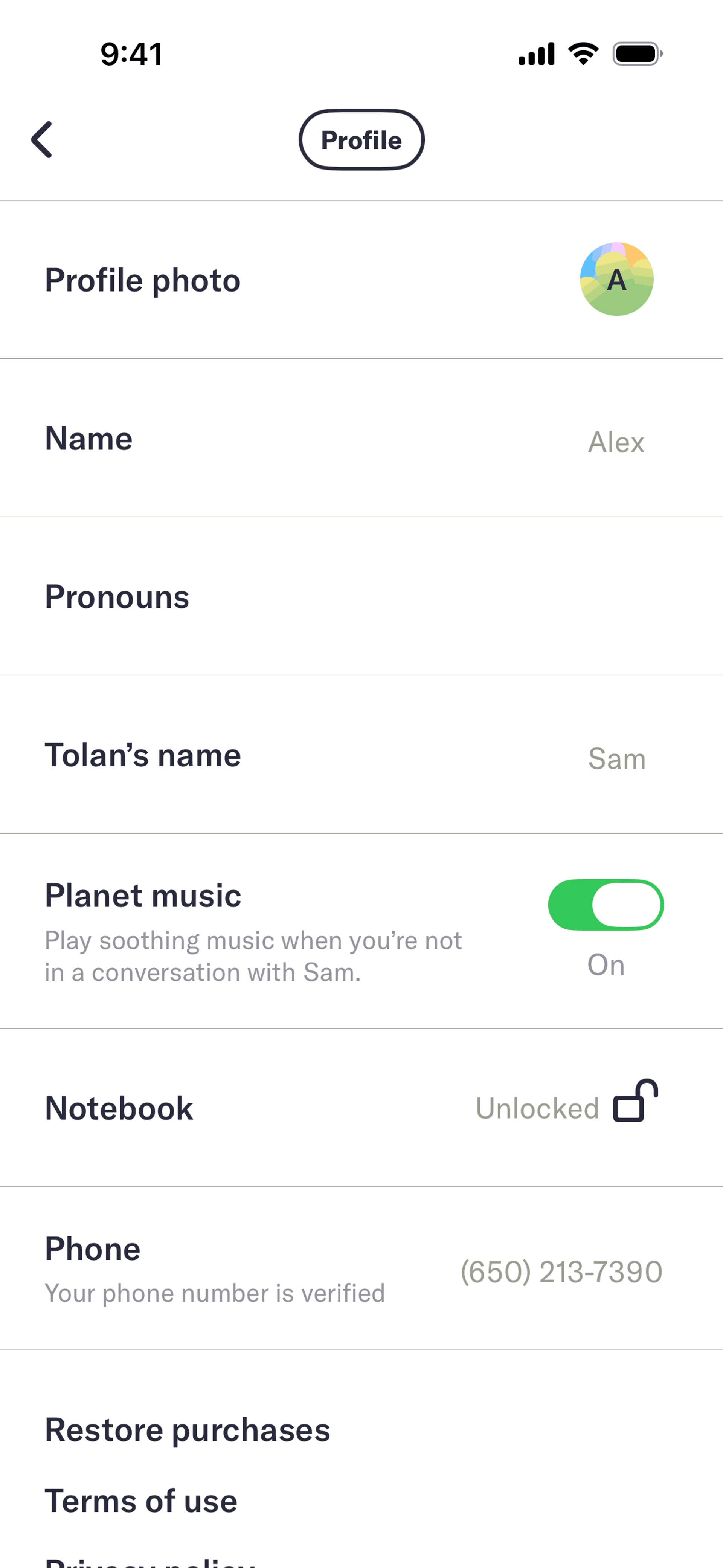 Tolan iOS AI interface screenshot 17