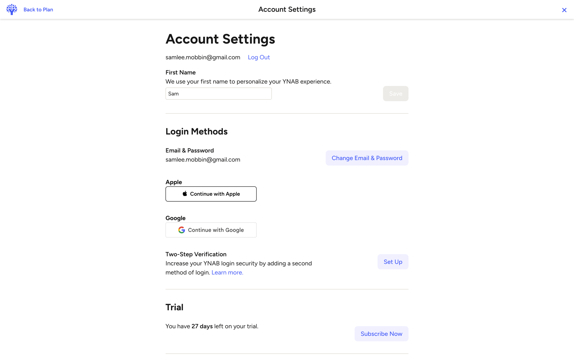YNAB Web Finance interface screenshot 24