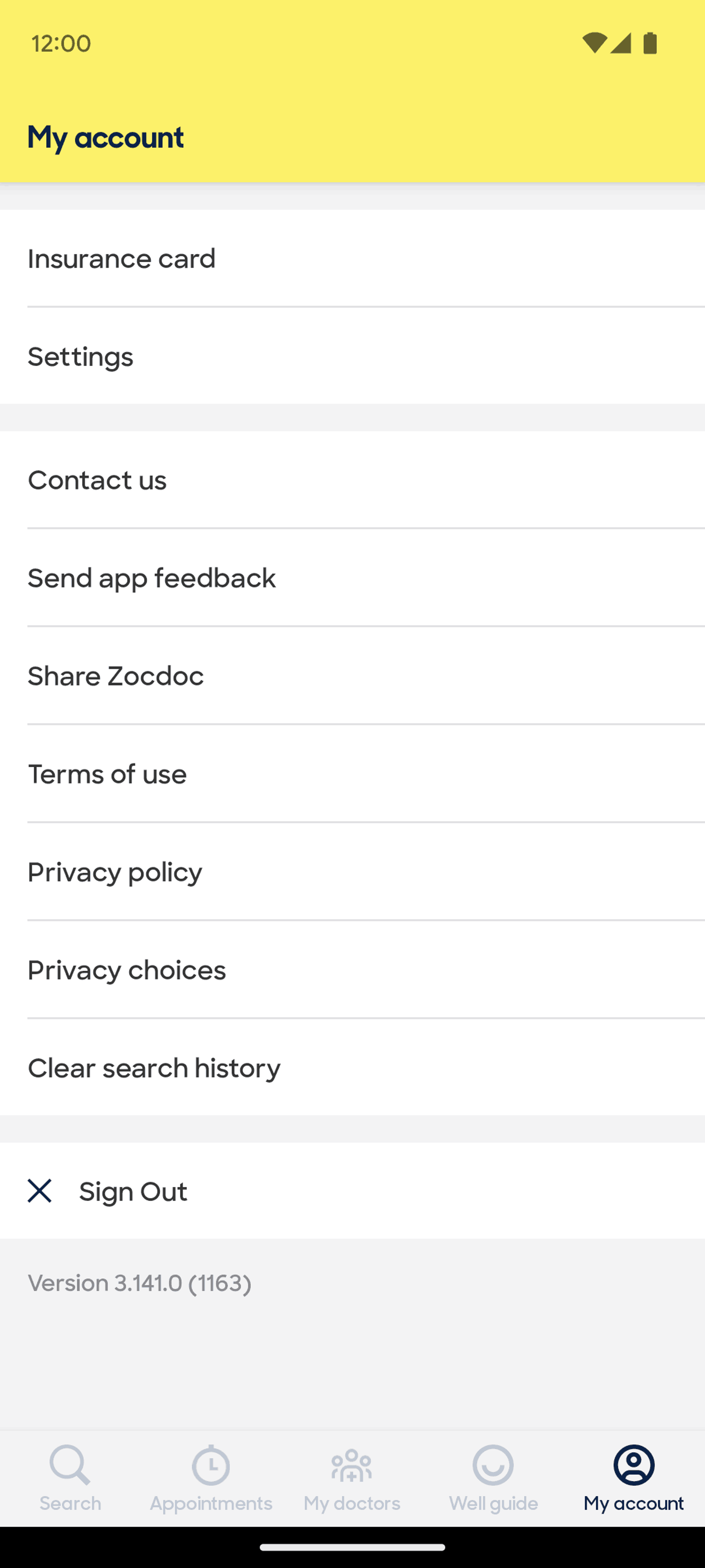 Zocdoc Android Medical interface screenshot 9